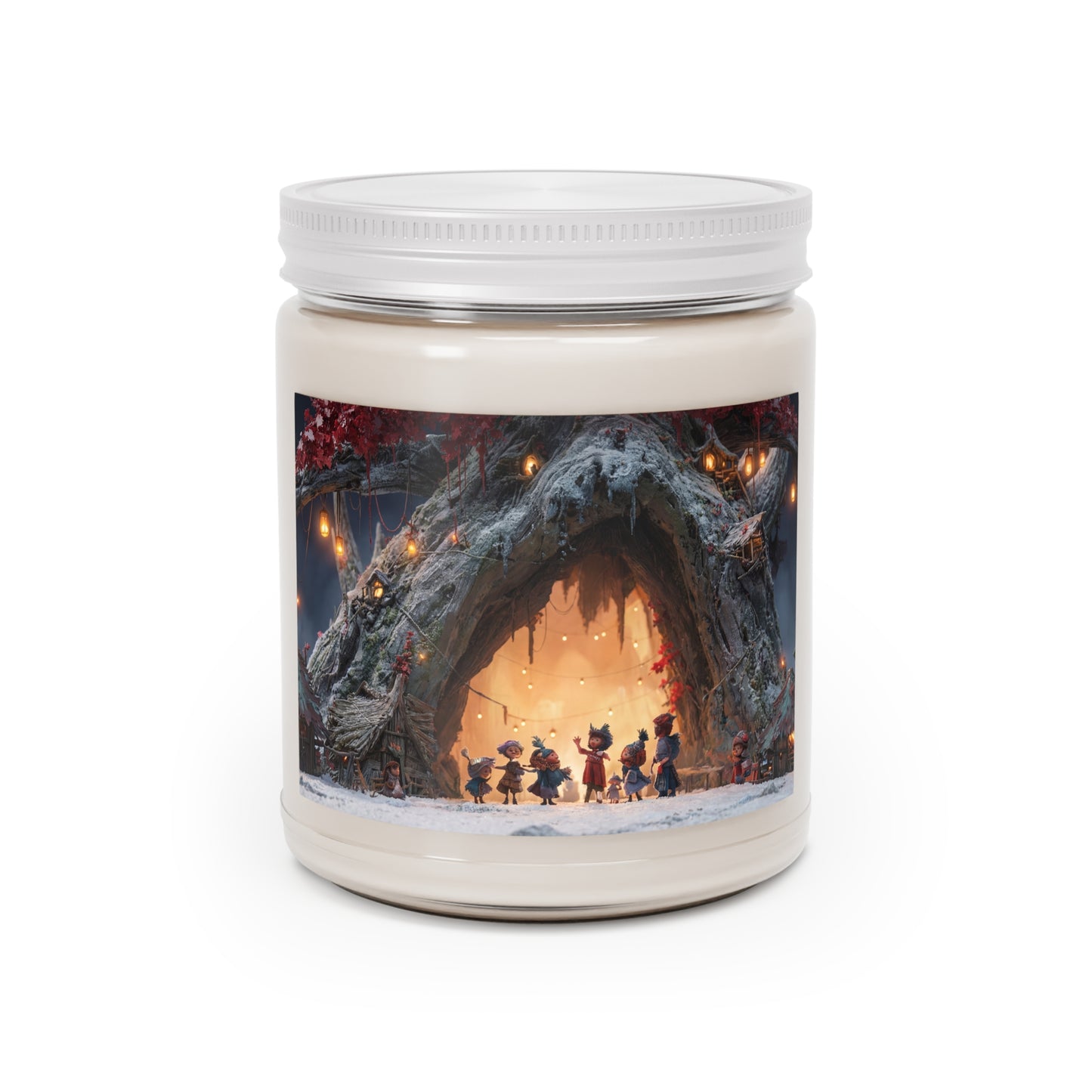 Winter Treehouse Village Scented Soy Candles with White Lid, 9oz – Snowbound Celebration Glow