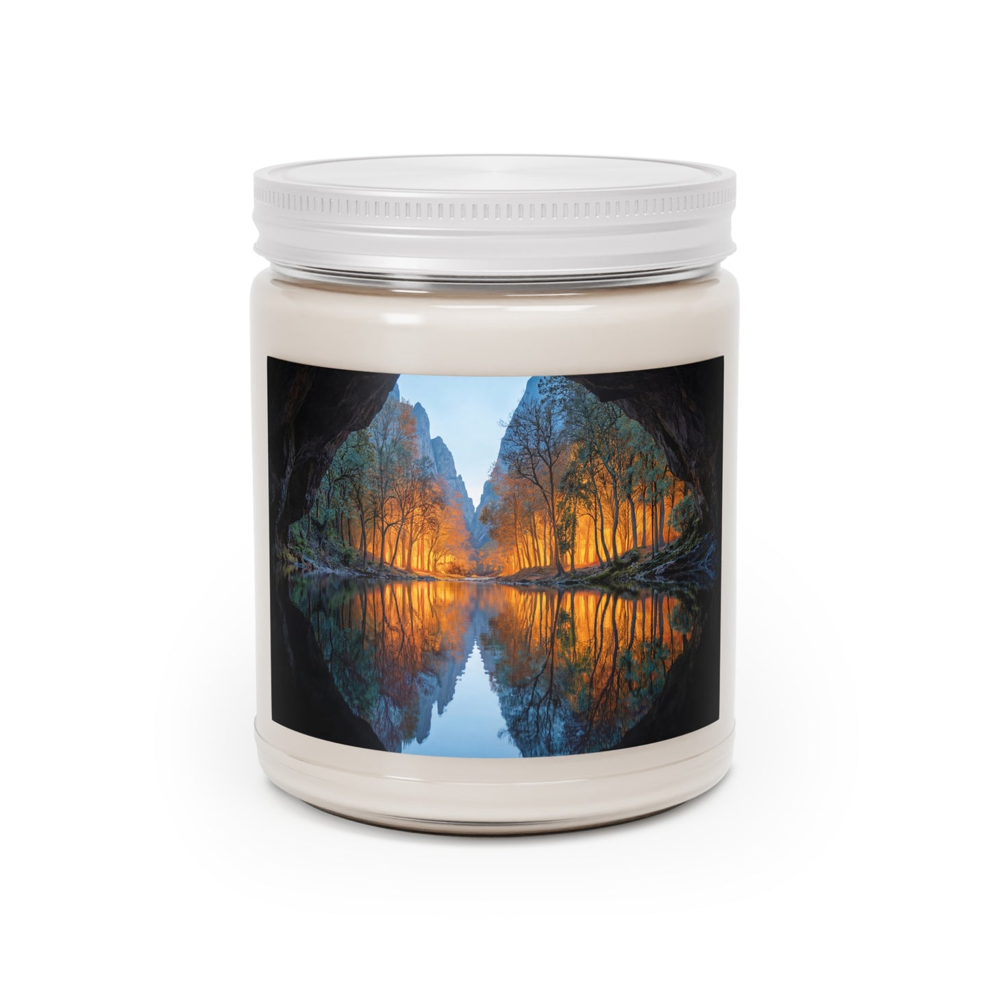 Cave Threshold Scented Soy Candles with White Lid, 9oz – Golden Hour Reverie