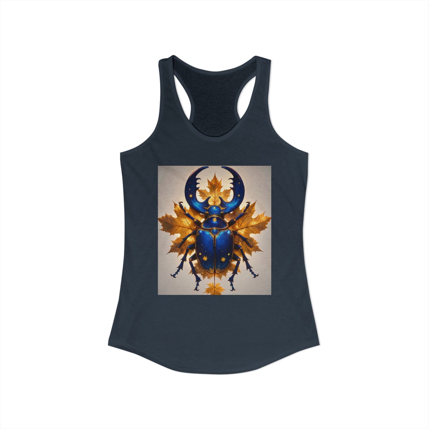 Cosmic Stag Beetle Women's Ideal Racerback Tank – Celestial Autumn Guardian