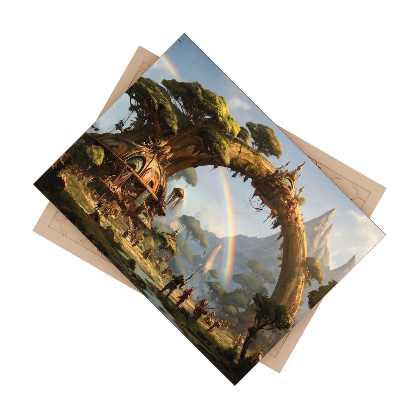 Treehouse Archway Ceramic Photo Tile – Where Fantasy Meets Fjord Light