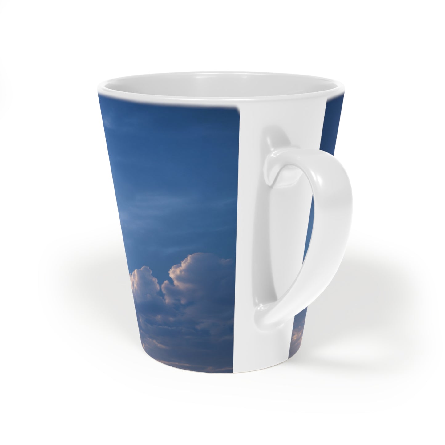 Skyborne Lighthouse Latte Mug, 12oz – Twilight Beacon Dreamscape
