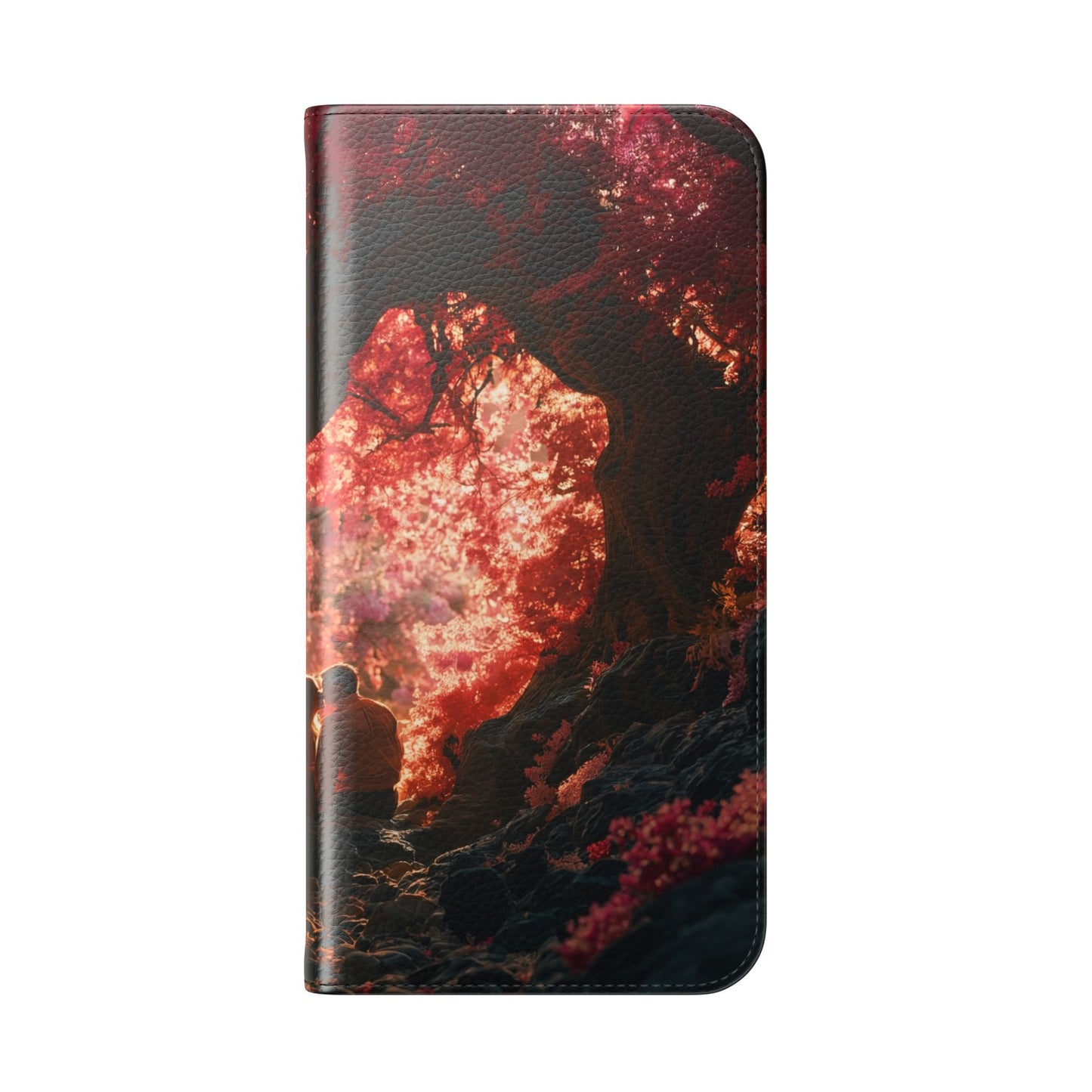 Crimson Arch Flip Cases – Heart-Shaped Canopy Romance