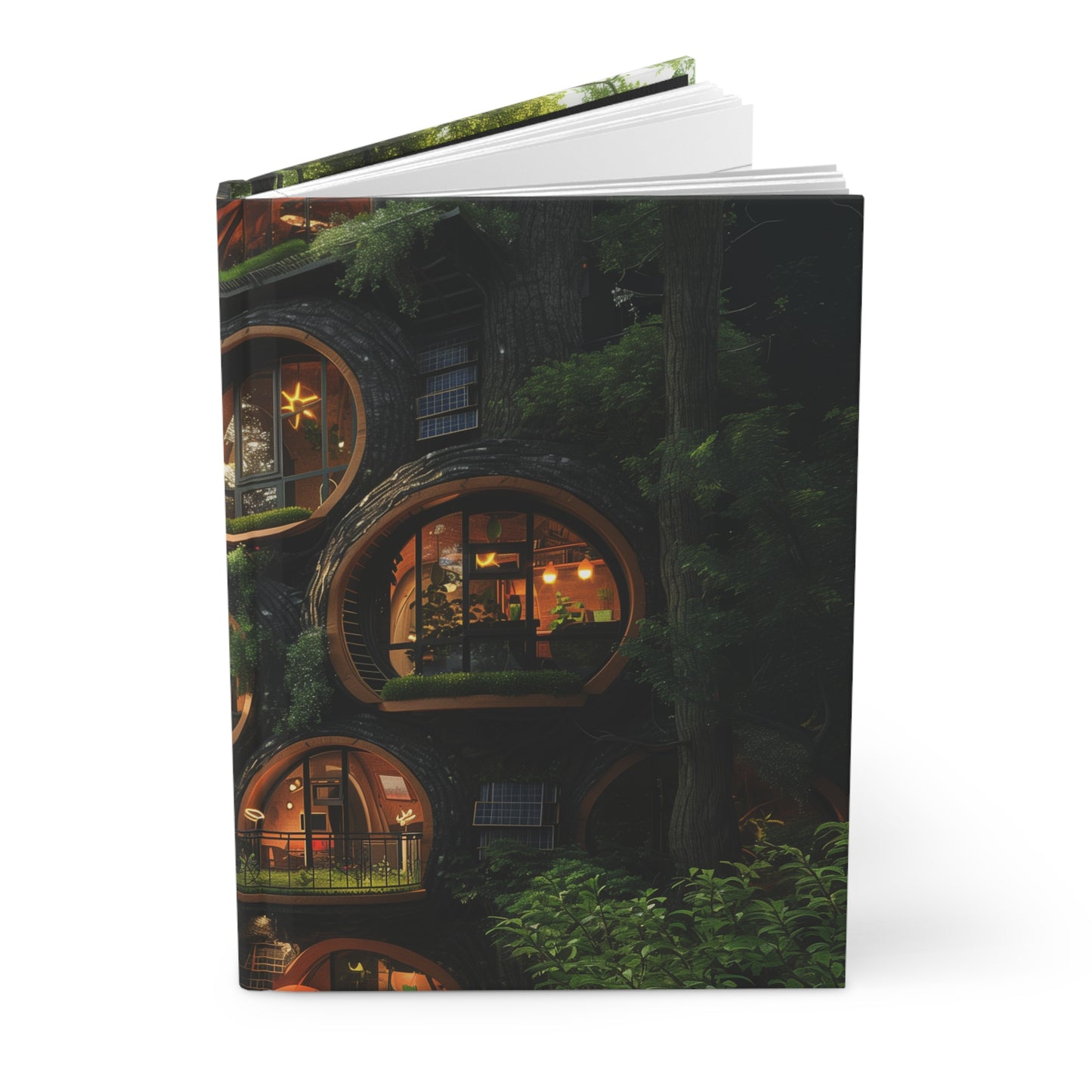 Treehouse Sanctuary Hardcover Journal Matte – Glow Through the Canopy