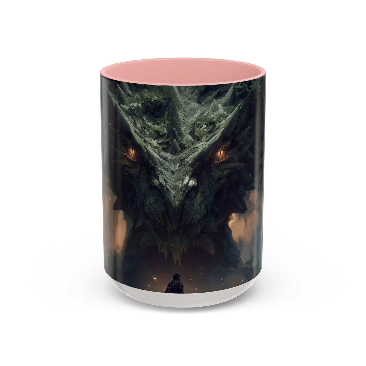 Ancient Dragon Sentinel Accent Coffee Mug (11, 15oz) – Forest Guardian at Dawn