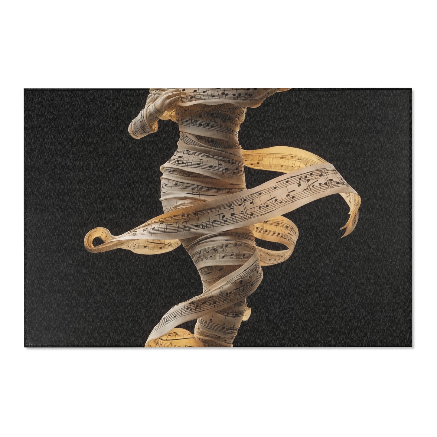 Melodic Muse Area Rug – Whirling Symphony in Golden Notes