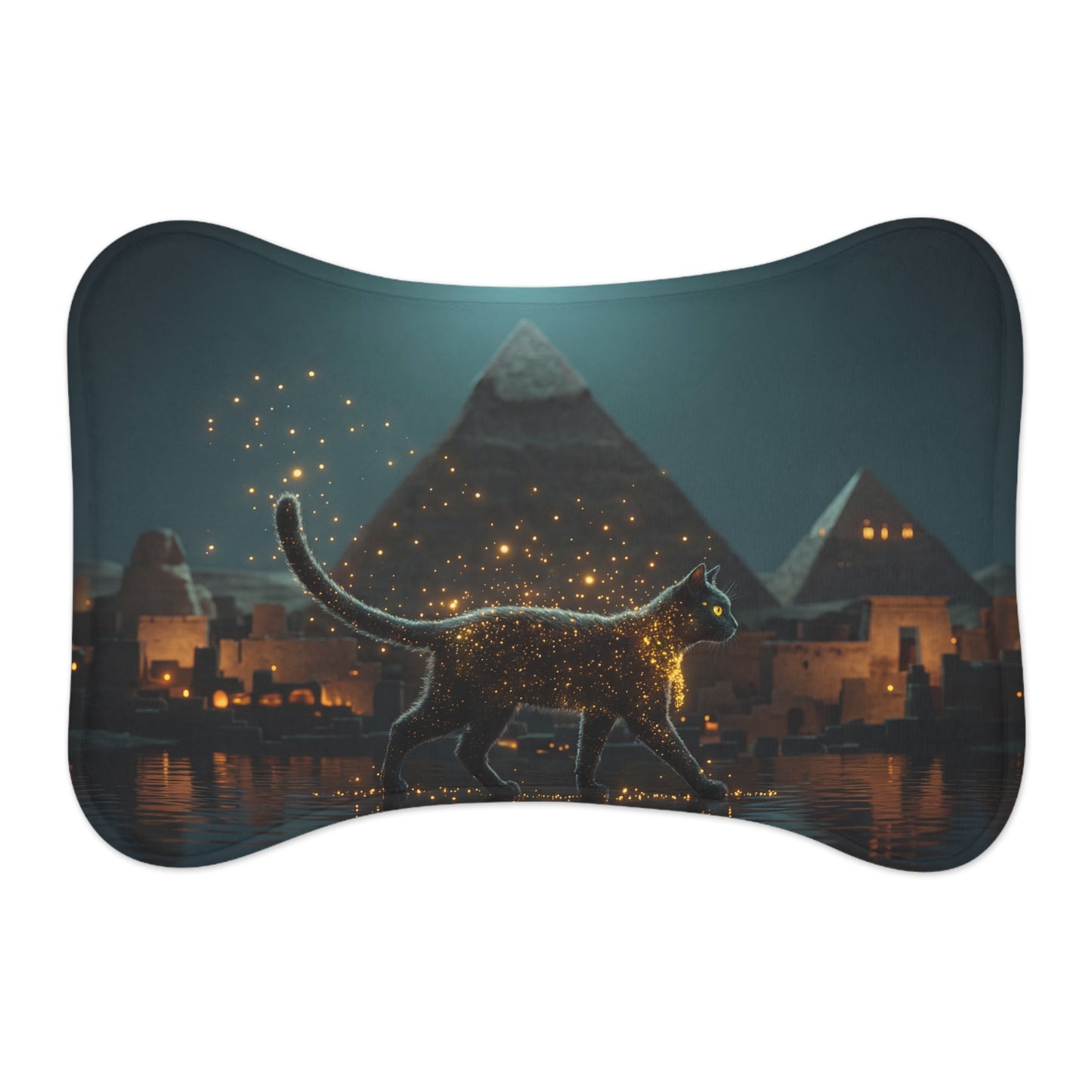 Pharaoh’s Guardian Pet Feeding Mats – Golden Sands and Pyramids