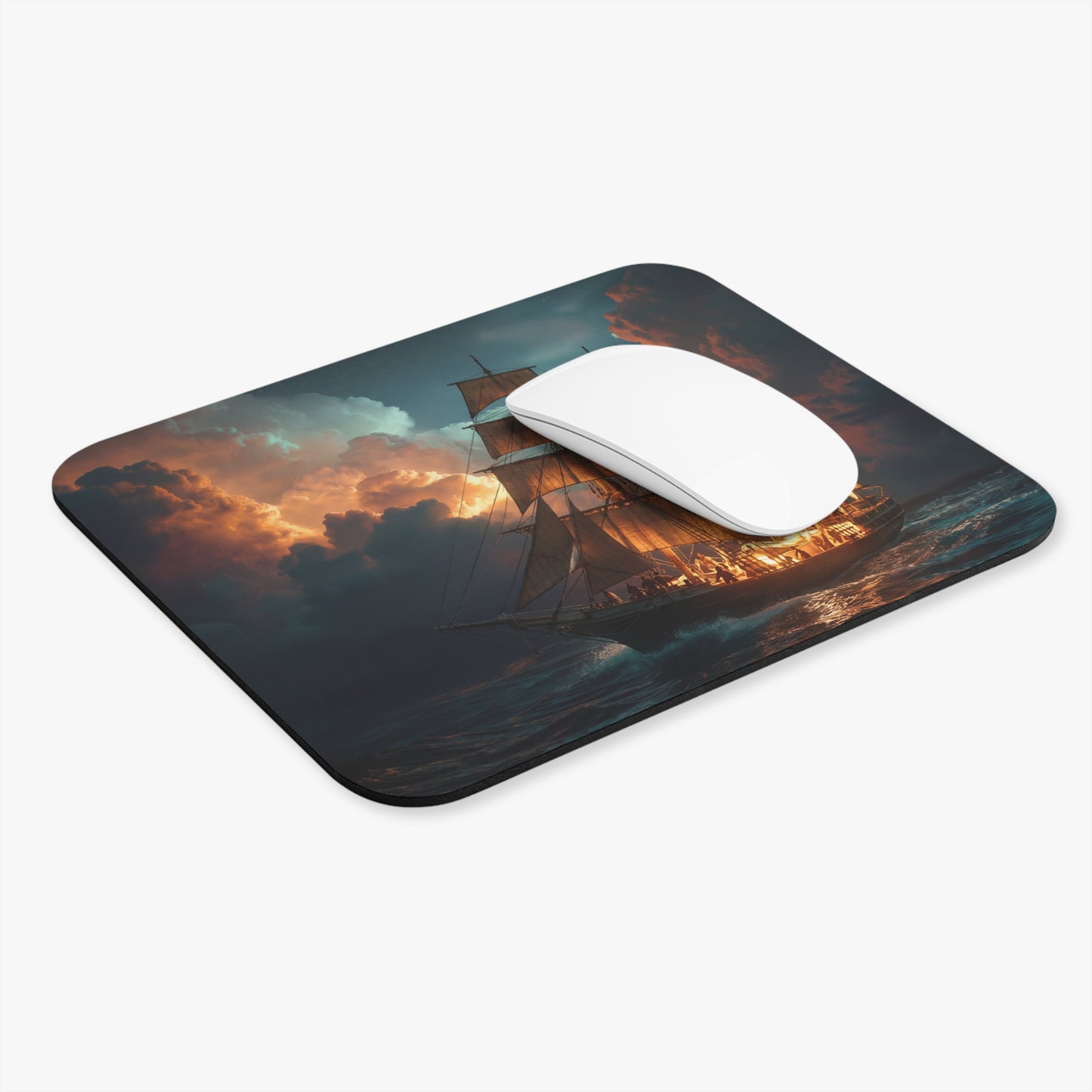 Starlit Galleon Mouse Pad – Midnight Voyage Through Celestial Skies