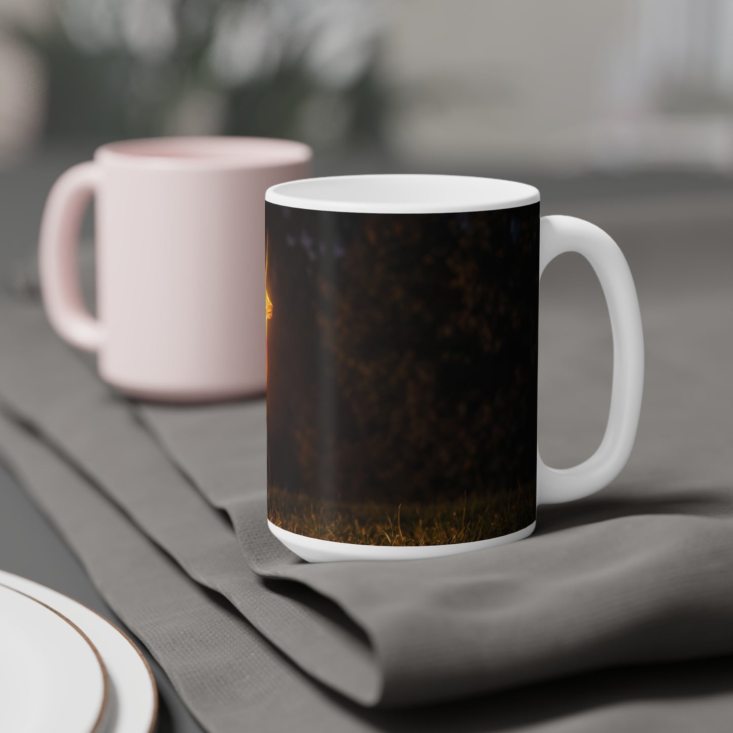 Chromatic Stag Ceramic Mugs (11oz\15oz\20oz) – Night Garden Luminescence