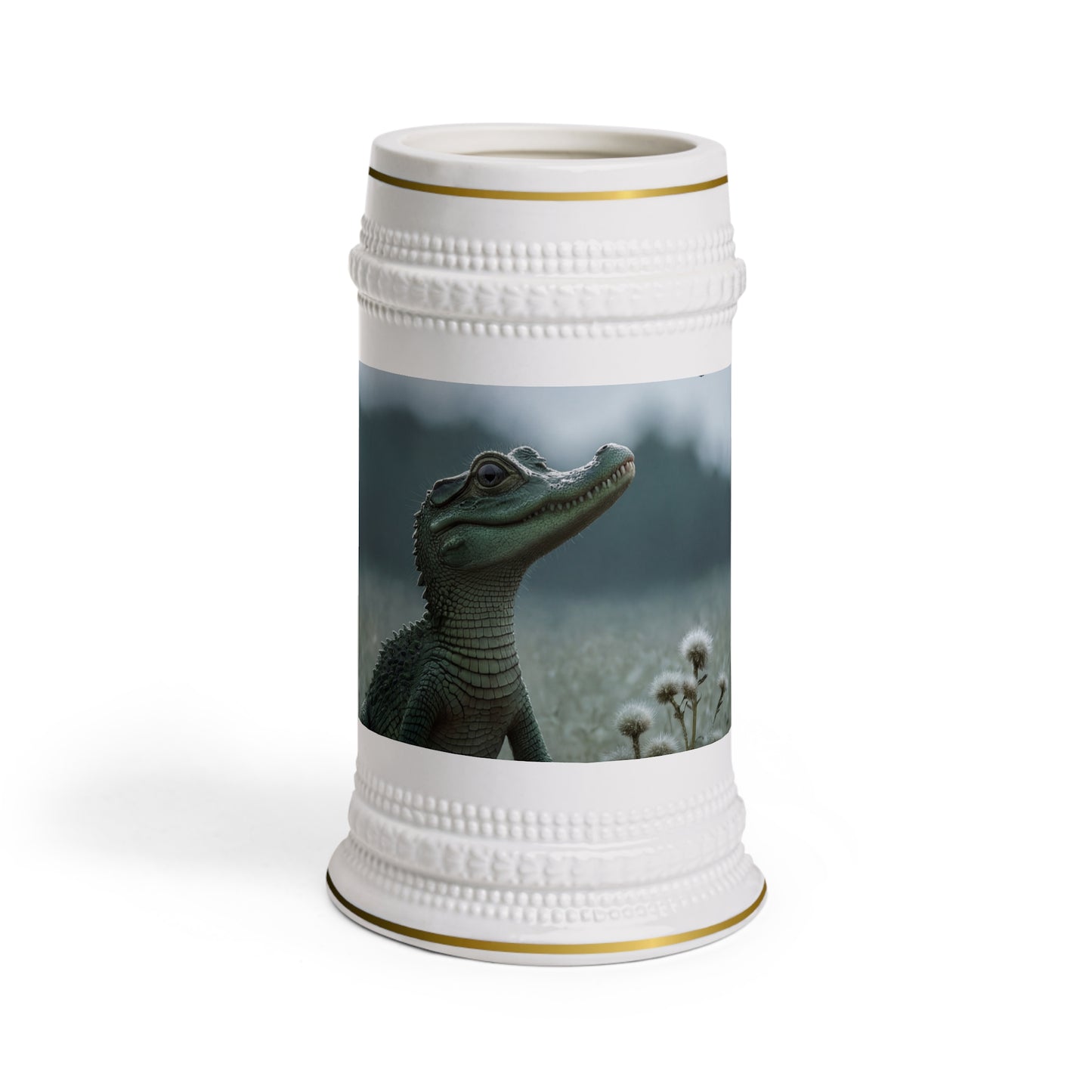 Crocodile and Butterfly Stein Mug – Muted Meadow Wonder