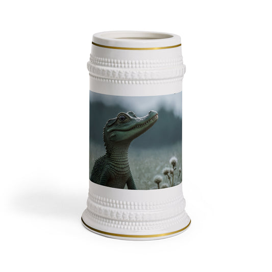 Crocodile and Butterfly Stein Mug – Muted Meadow Wonder