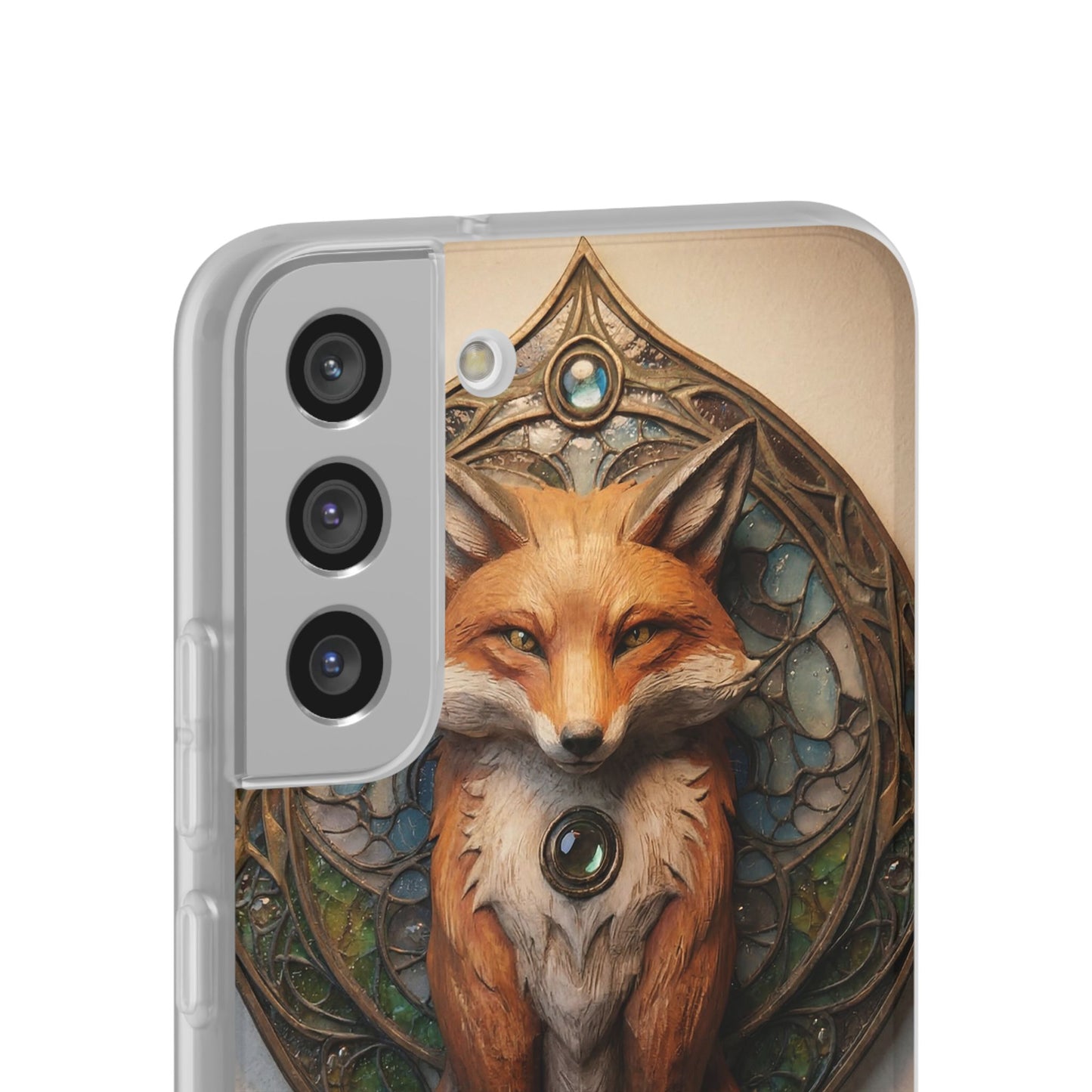 Fox Sentinel Flexi Cases – Amber Glow Through Stained Glass