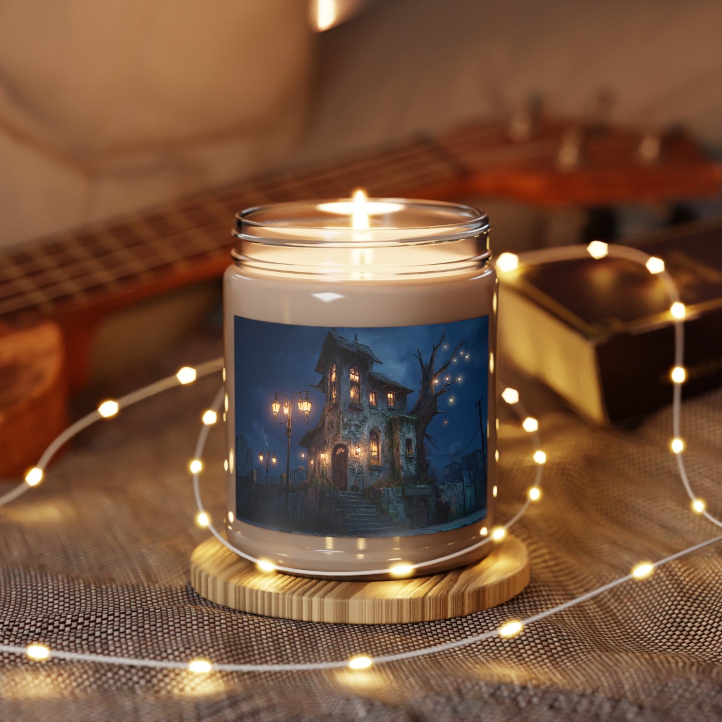 Trollskull House Scented Soy Candles with White Lid, 9oz – Warm Light in the Twilight