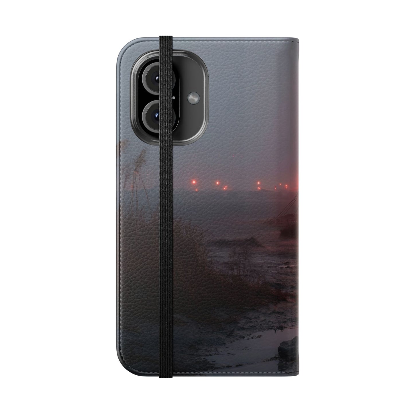 Crimson Circus Tent Flip Cases – Misty Coastside Lantern Scene