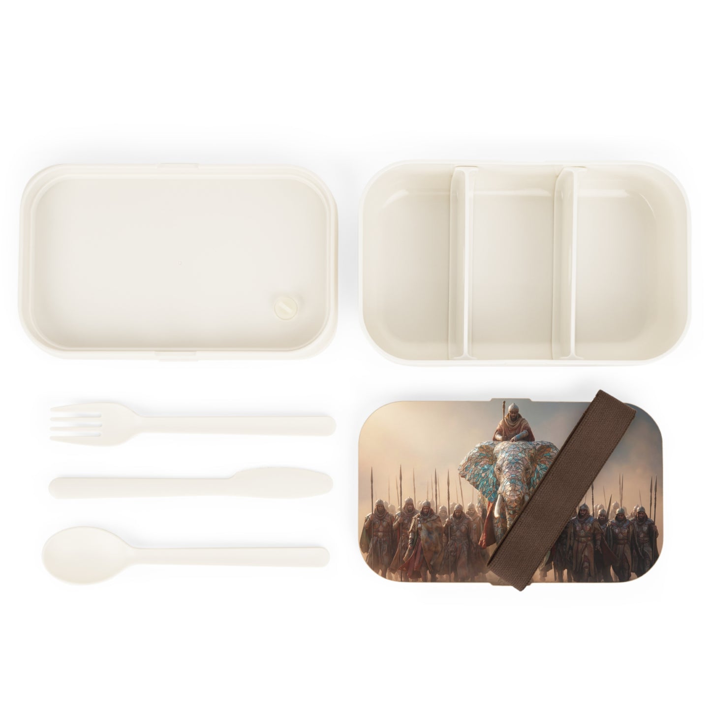 Mosaic Elephant Warlord Bento Lunch Box – Regal Dust and Sunlit Stone