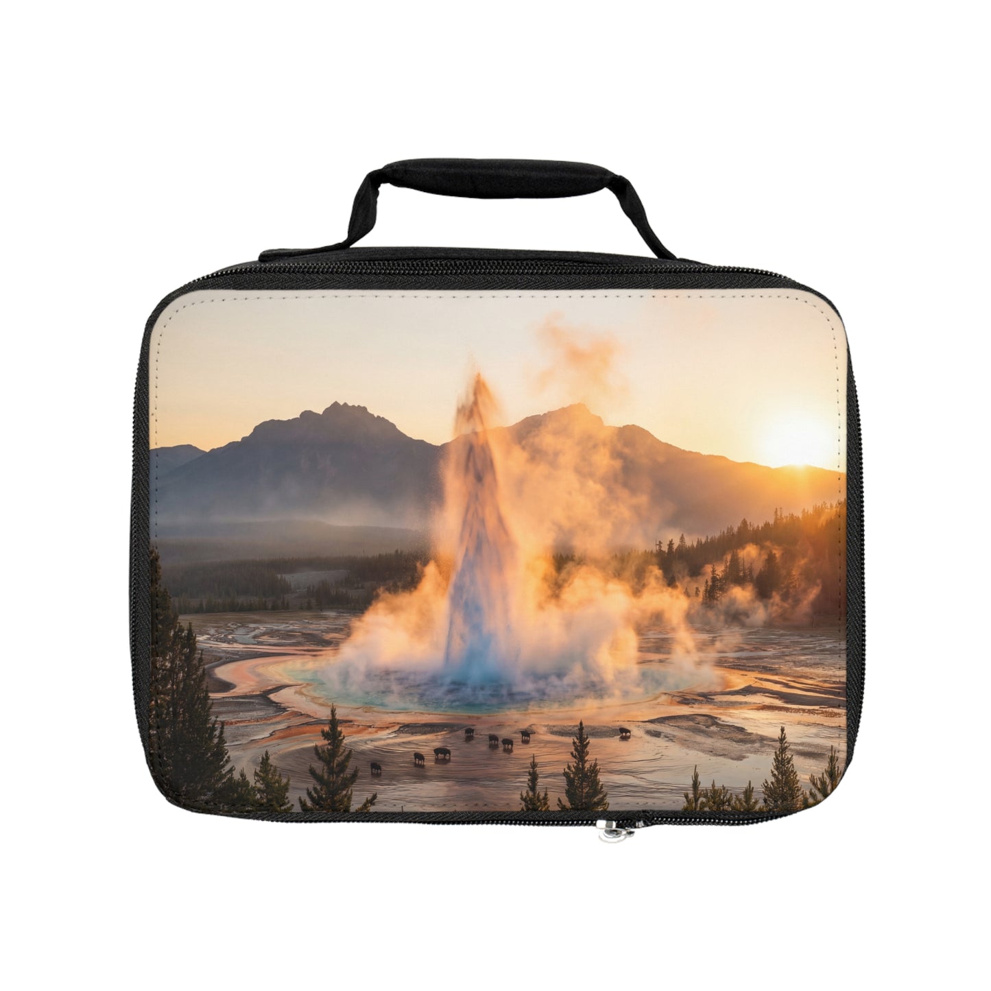 Geyser Dawn Lunch Bag – Steam & Bison Sunset Sanctuary