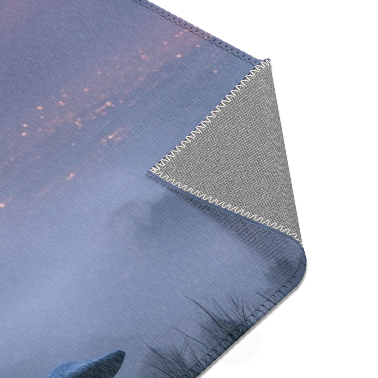Moonlit Sentinel Area Rugs – Crimson Sky Over Misty Peaks