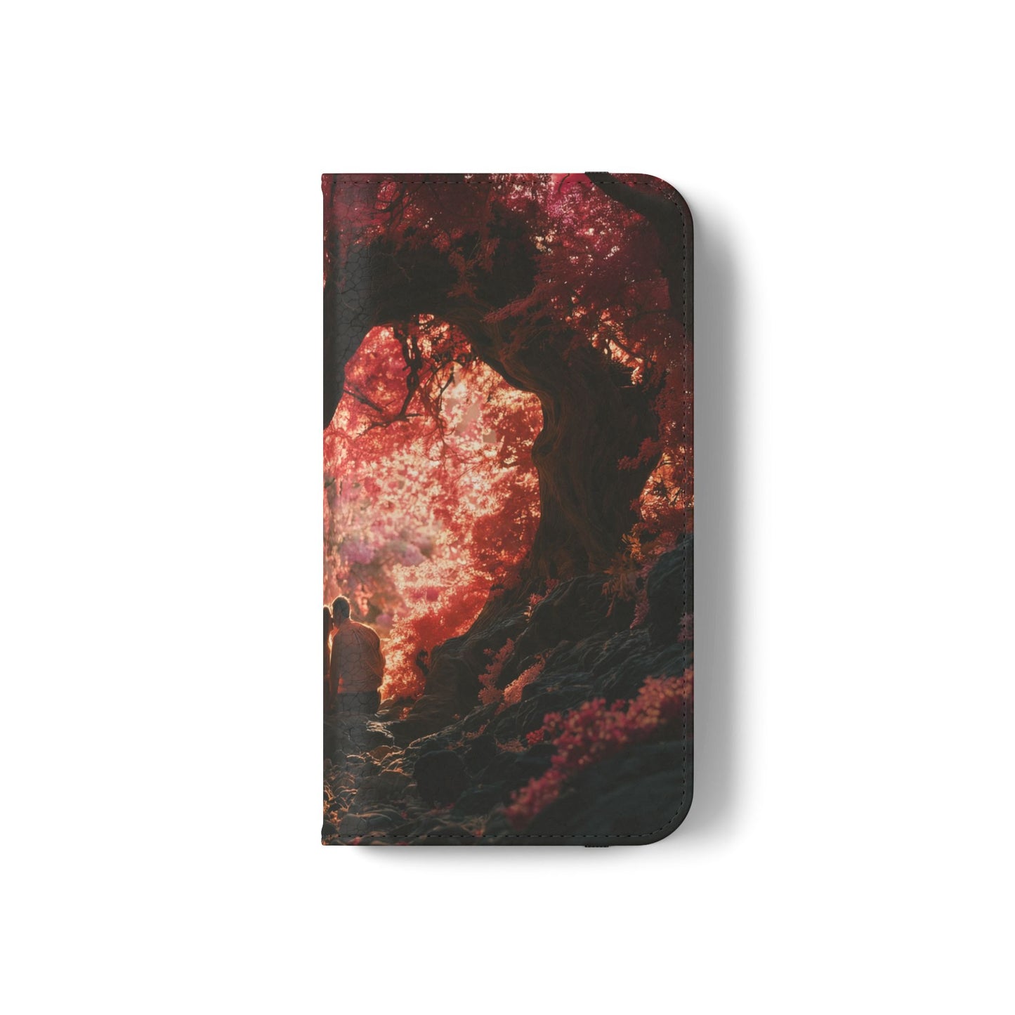 Crimson Arch Flip Cases – Heart-Shaped Canopy Romance