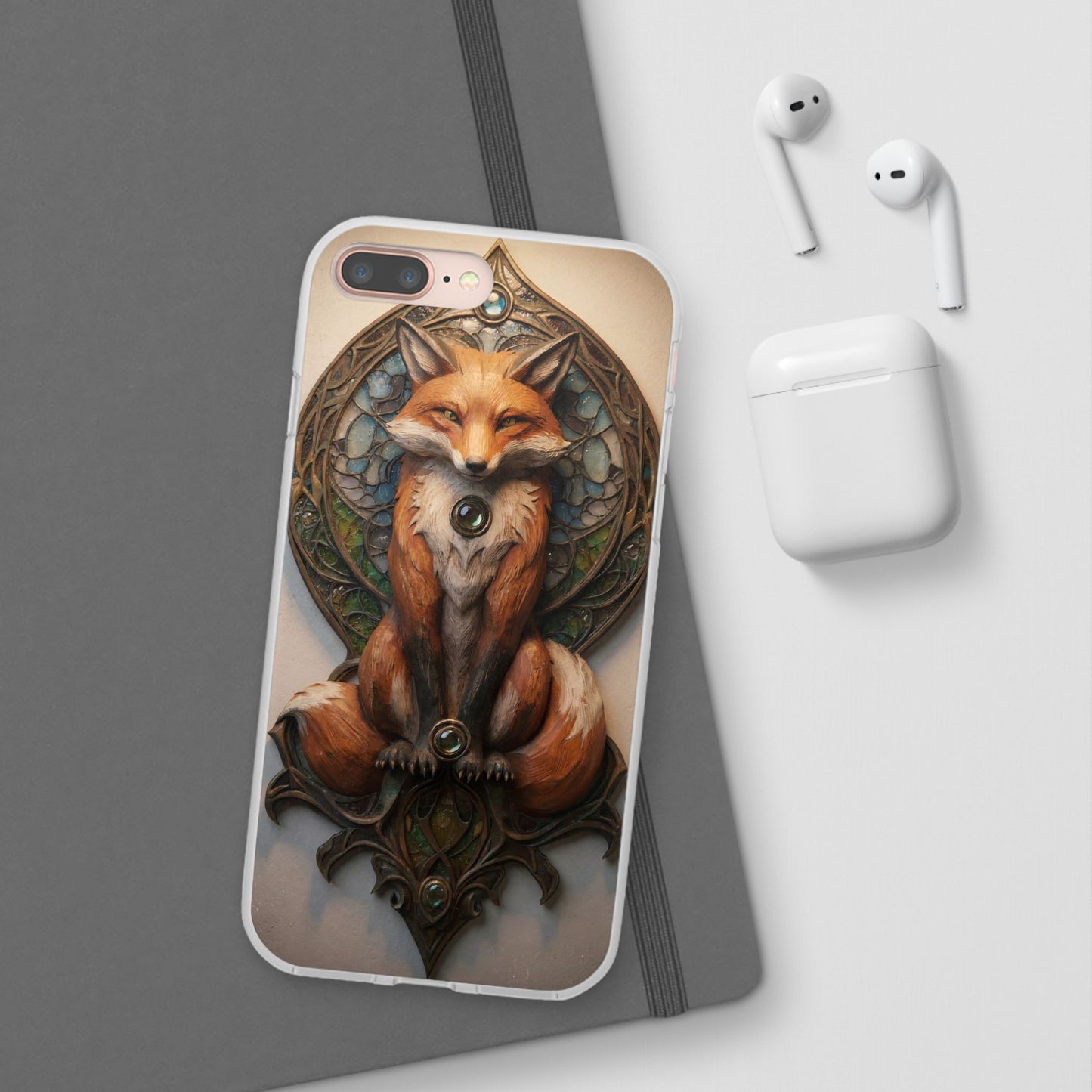 Fox Sentinel Flexi Cases – Amber Glow Through Stained Glass