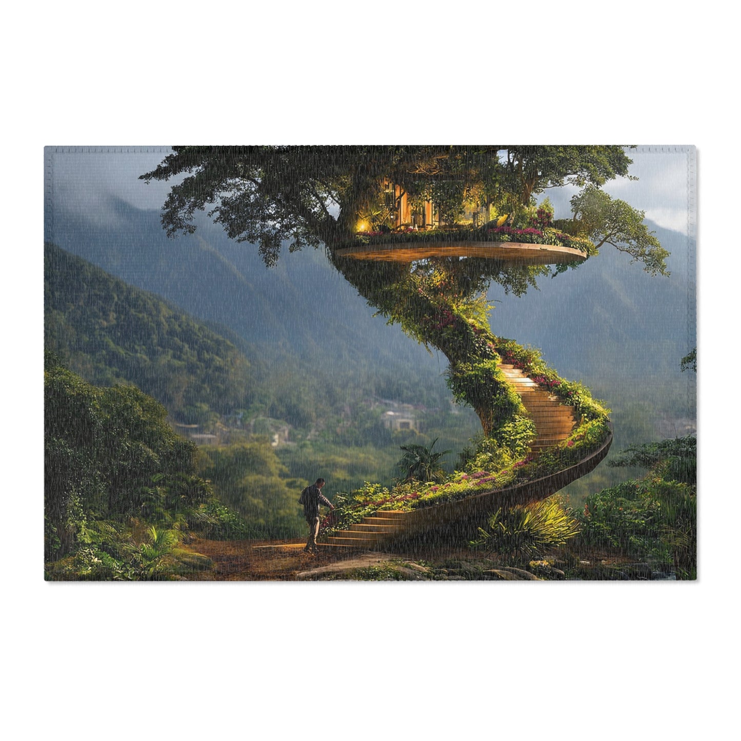 Treehouse Sanctuary Area Rugs – Spiral Staircase to a Forest Haven