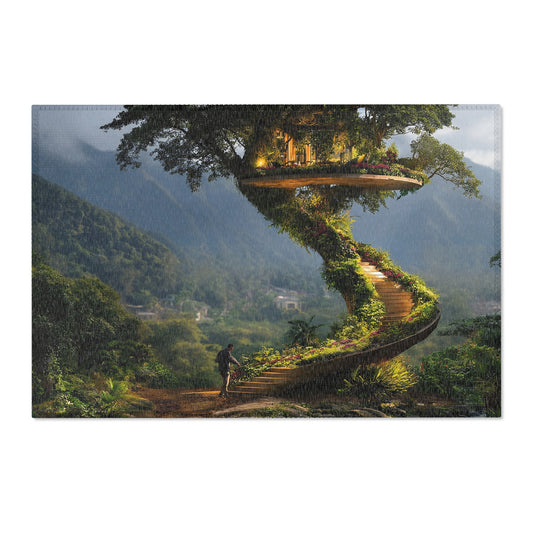 Treehouse Sanctuary Area Rugs – Spiral Staircase to a Forest Haven