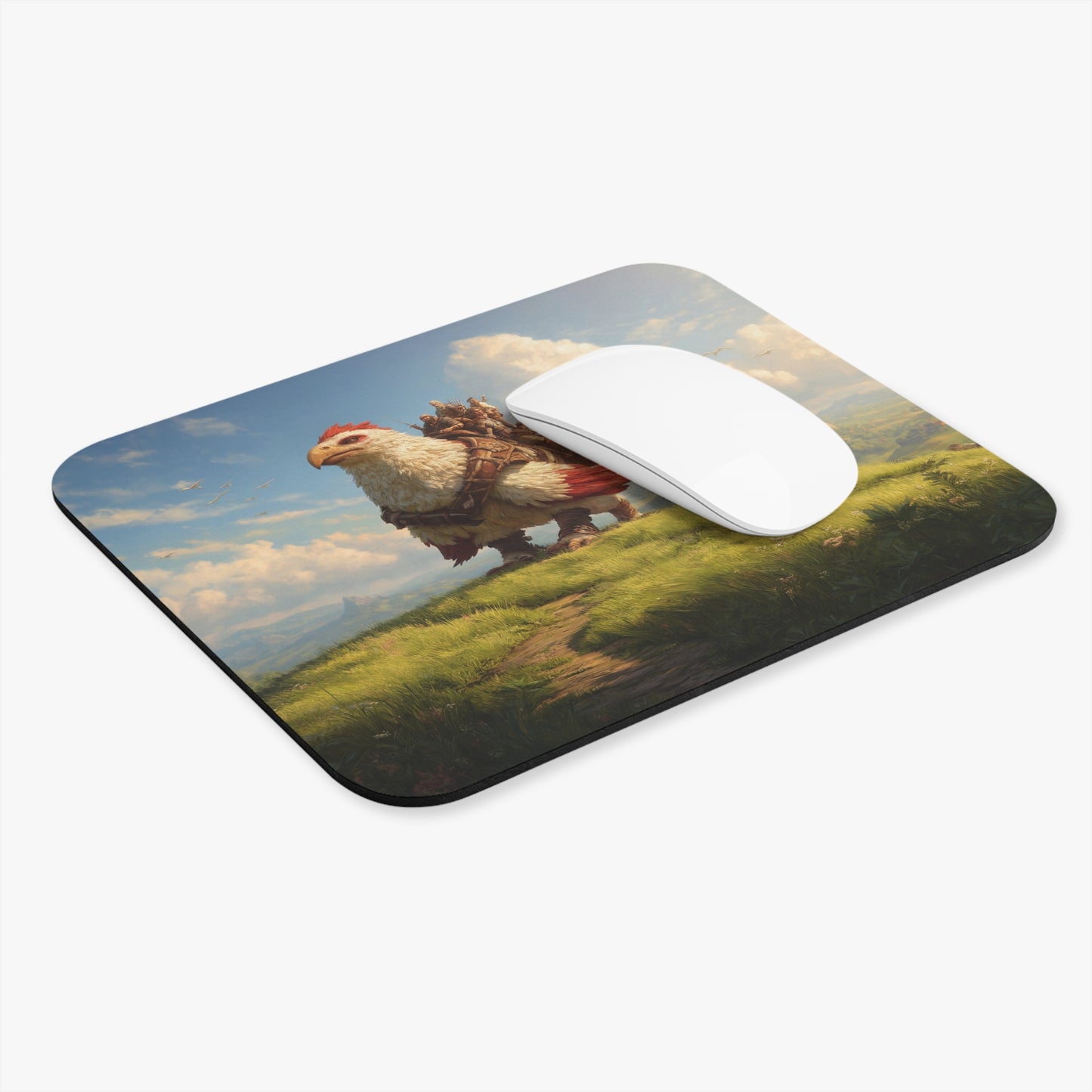 Skybound Sentinel Mouse Pad (Rectangle) – White Eagle and Fellowship on Sunlit Ridge