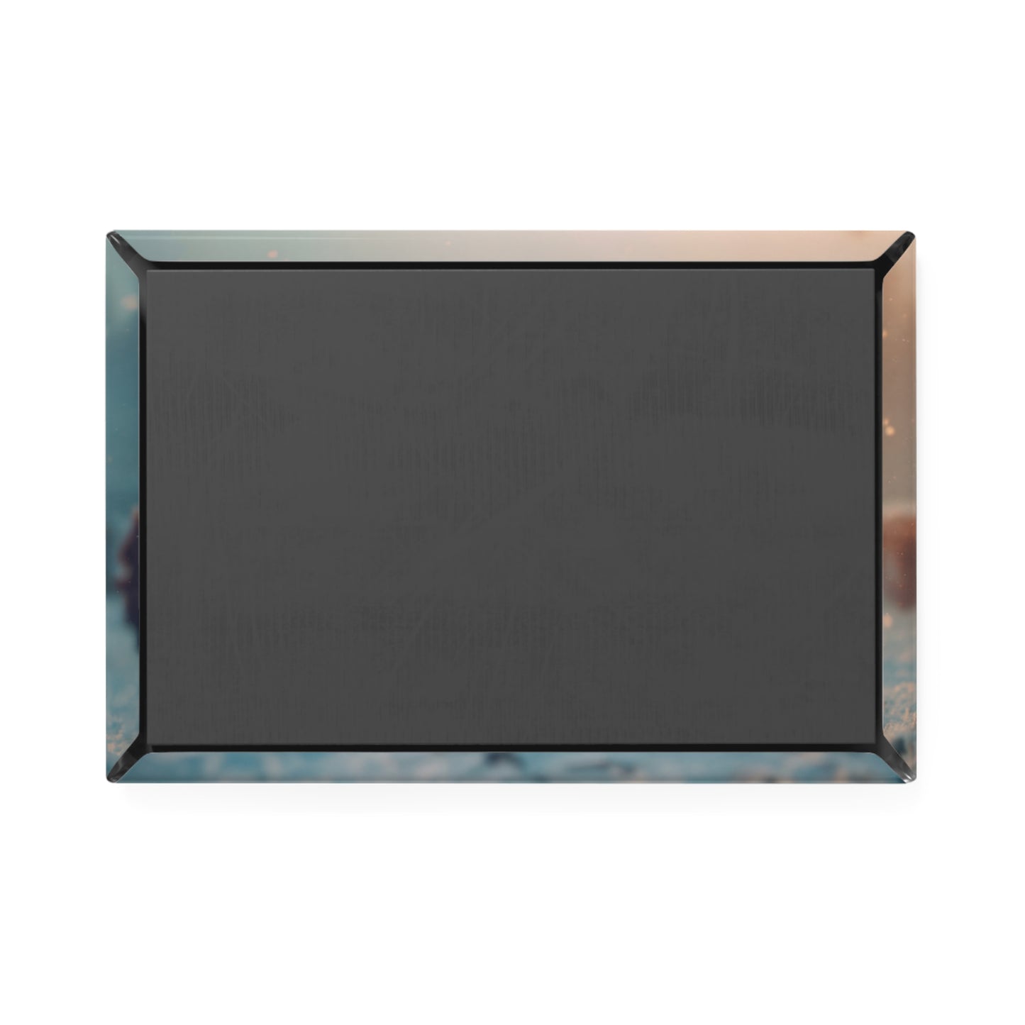 Santa with Beer Button Magnet, Rectangle (1 & 10 pcs) – Frost-Kissed Toast in a Winter Field