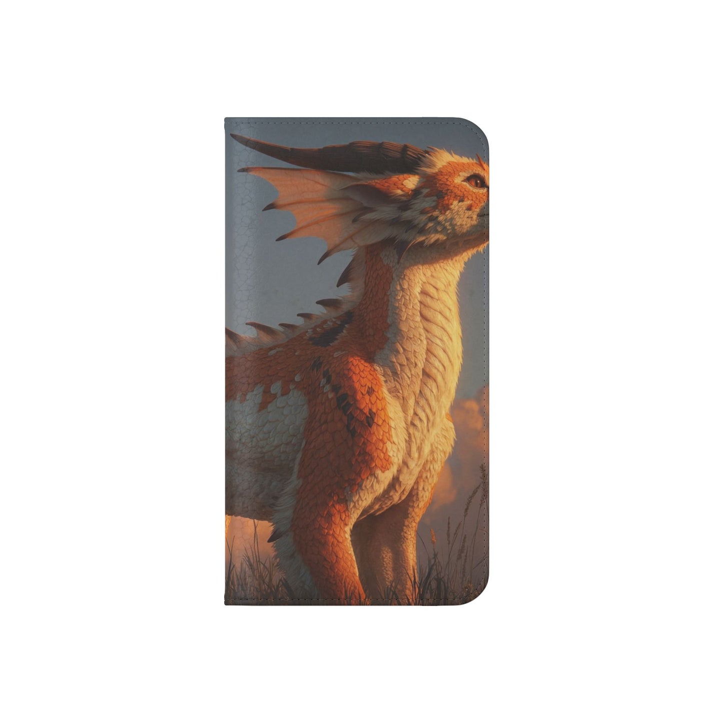 Gilded Dragon Flip Cases – Amber Sunset Guardian