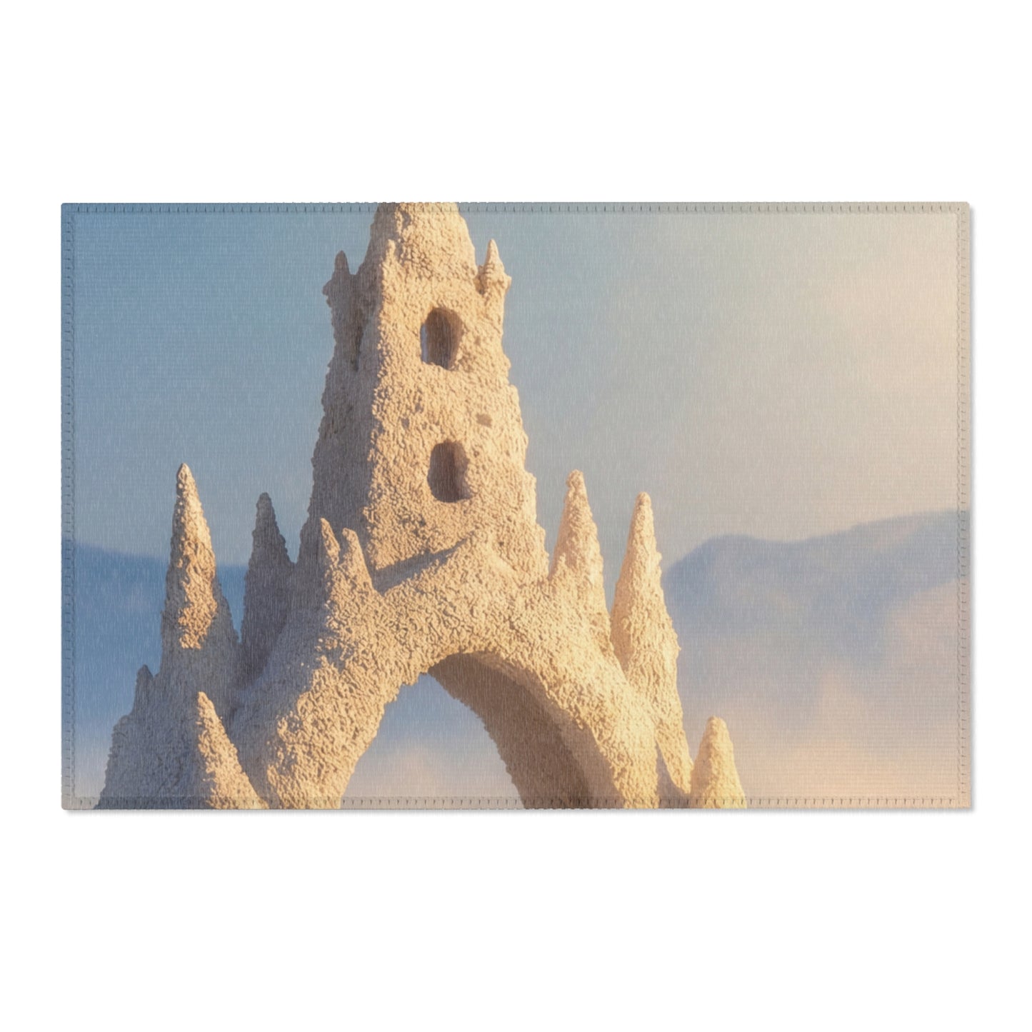 Desert Castle Area Rugs – Sunlit Sandscape Gateway