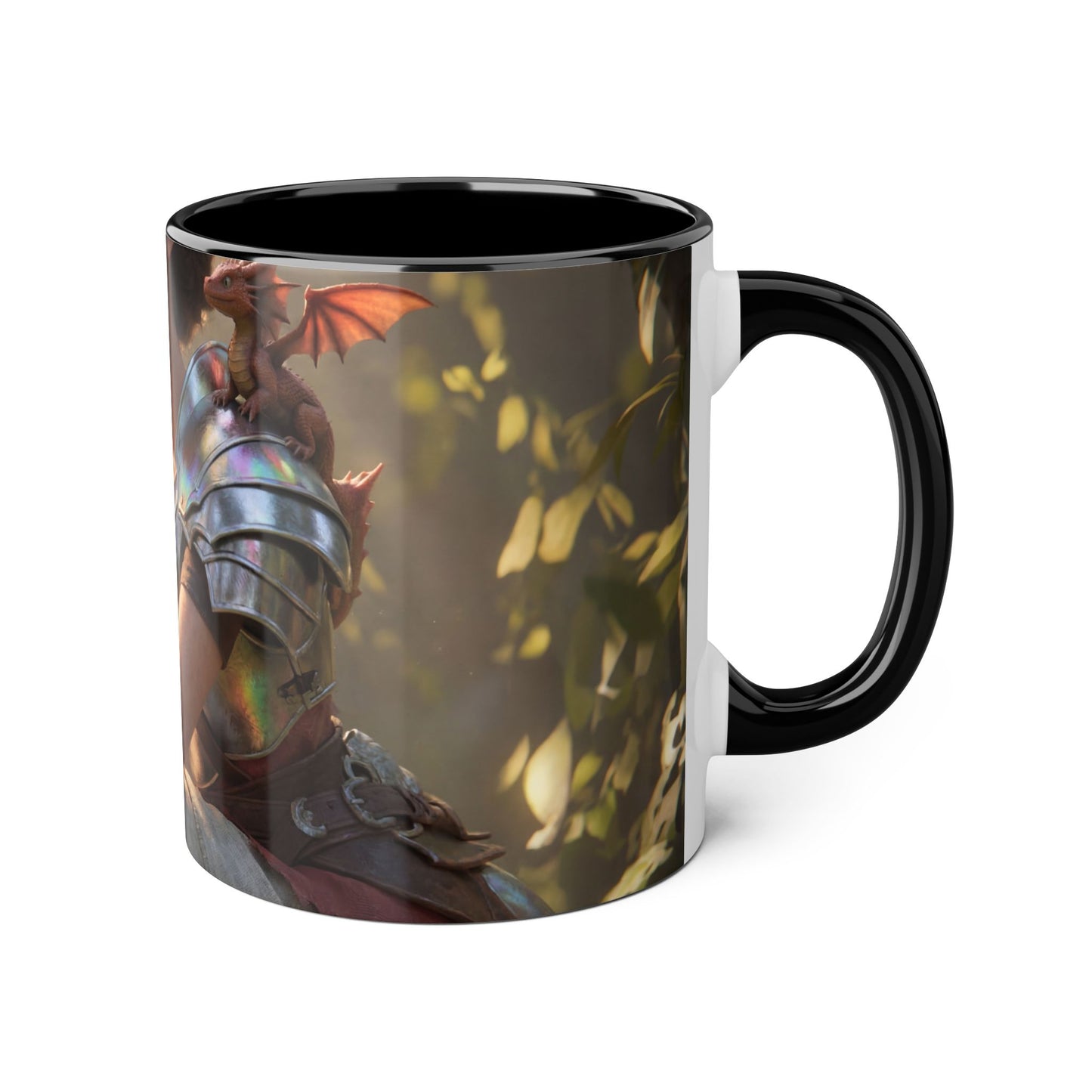Elven Knight with Dragon Accent Mugs, 11oz – Sunlit Guardian Pause