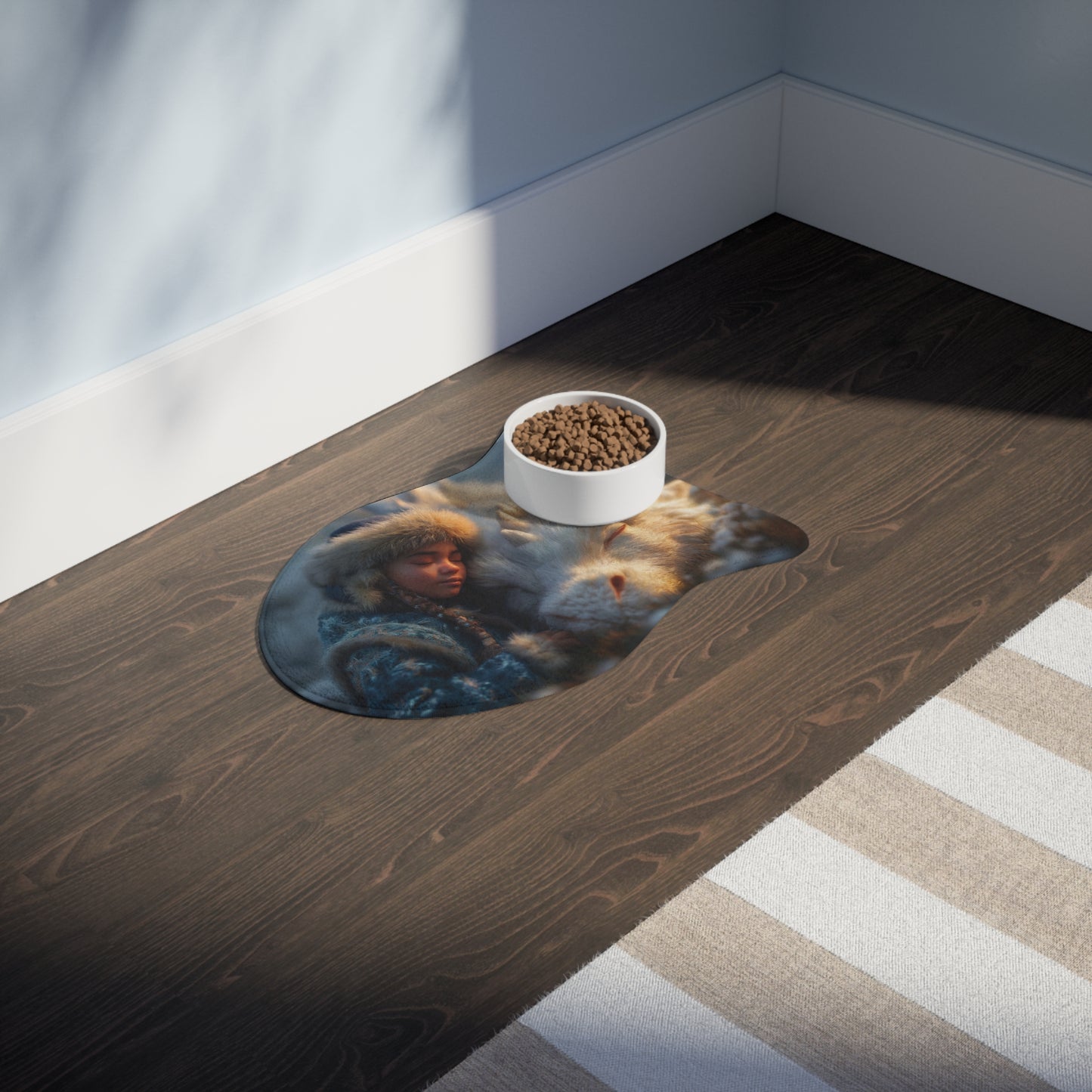 Sleeping Dragon Pet Feeding Mats – Frosty Companion Resting Scene