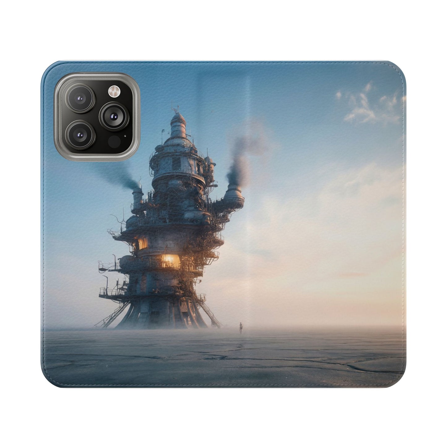 Steam-Stack Tower Flip Cases – Industrial Dawn Sentinel