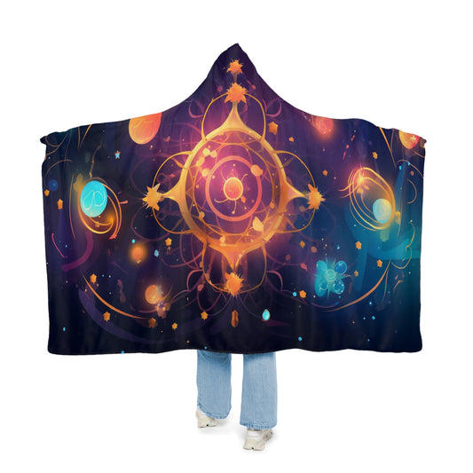 8K, high resolution detailed vector illustration poster, stars, celestial symbols, glowing accents - Snuggle Blanket