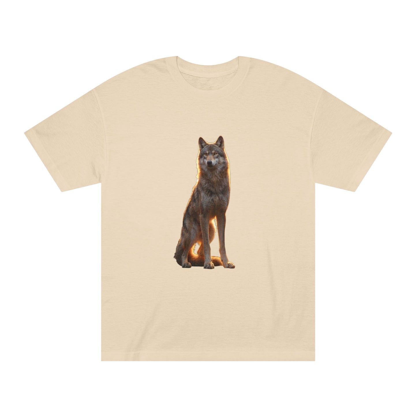 Guardian Wolf Classic Tee – Golden Hour Sentinel Portrait