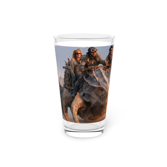 Desert Nomad Chariot Pint Glass – Sunset Ride Through Dusty Wastes