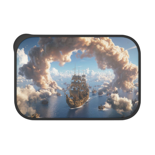Celestial Fleet PLA Bento Box with Band and Utensils – Dawn’s Armada on Azure Seas