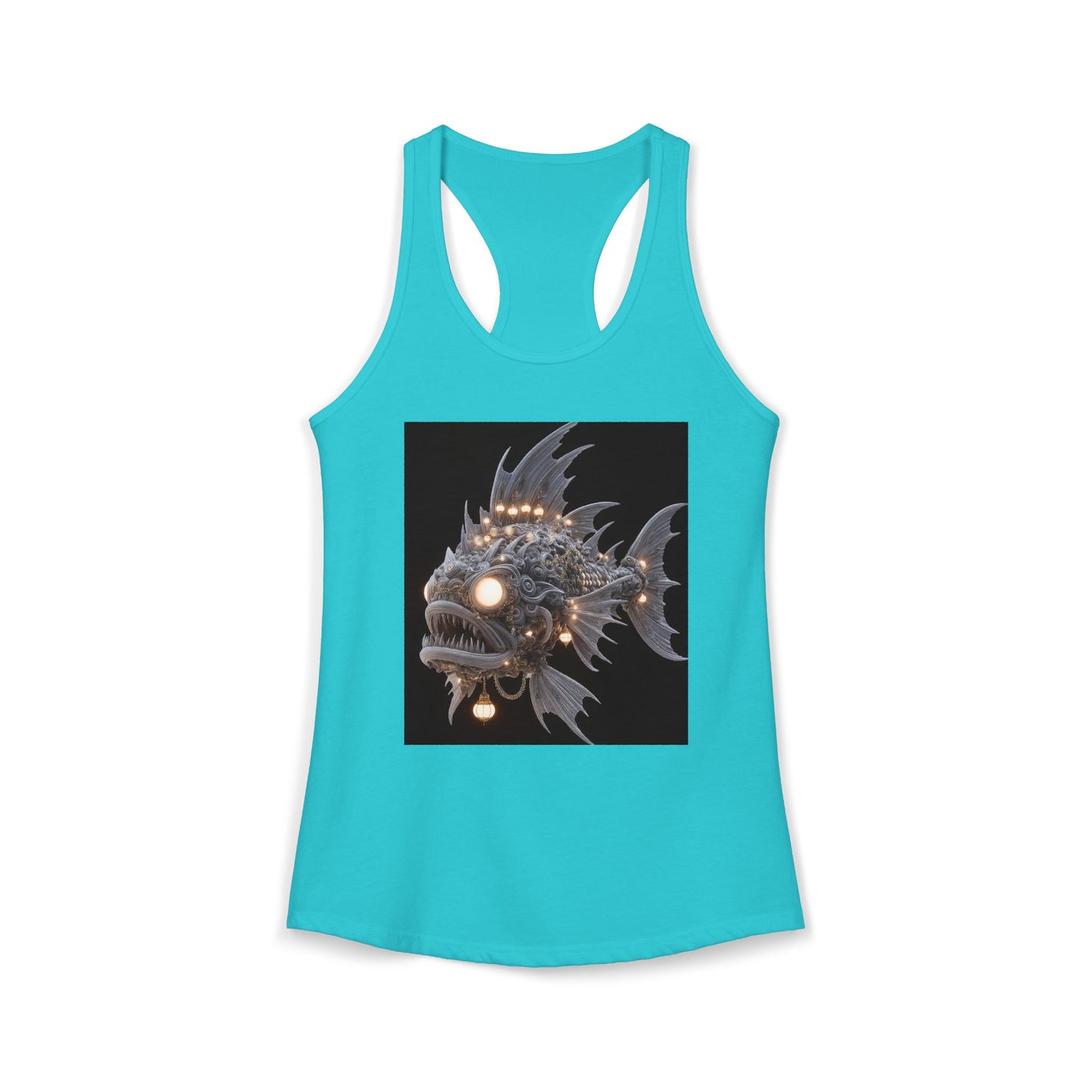 Abyssal Lantern Fish Women's Ideal Racerback Tank – Gilded Deep-Sea Guardian