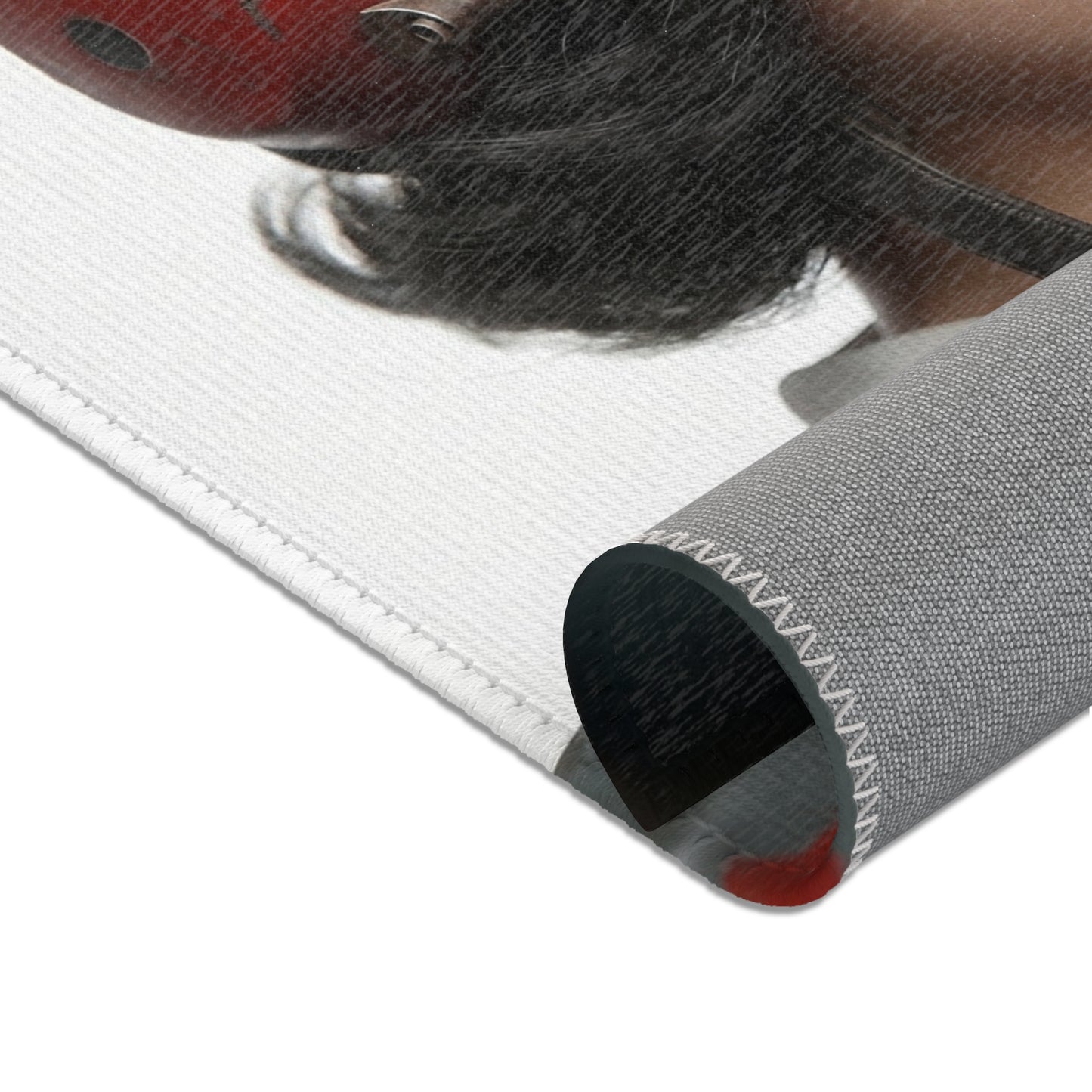 Vintage Pilot Portrait Area Rug – Steel & Crimson Skyward Gaze