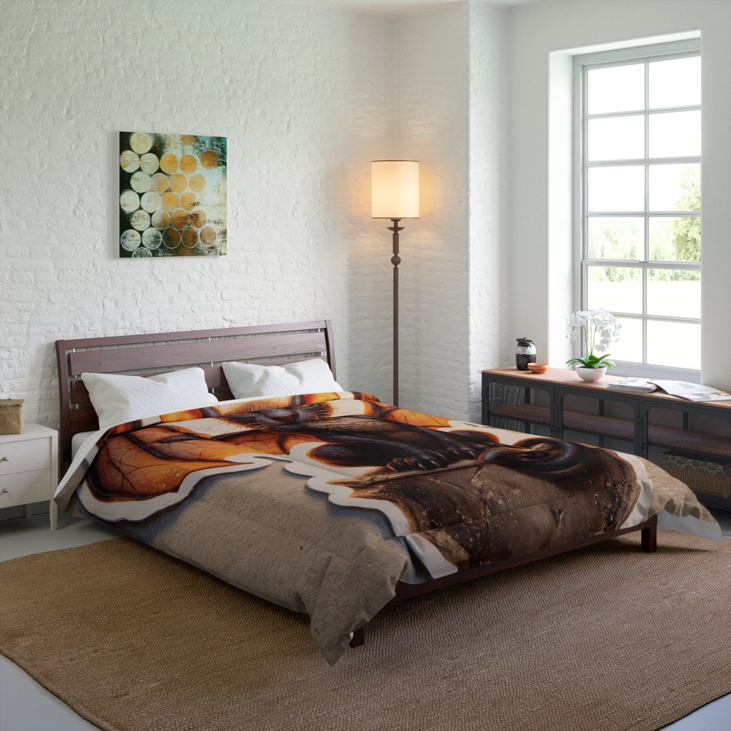 Winged Feline Comforter – Amber-Eyed Guardian of Twilight