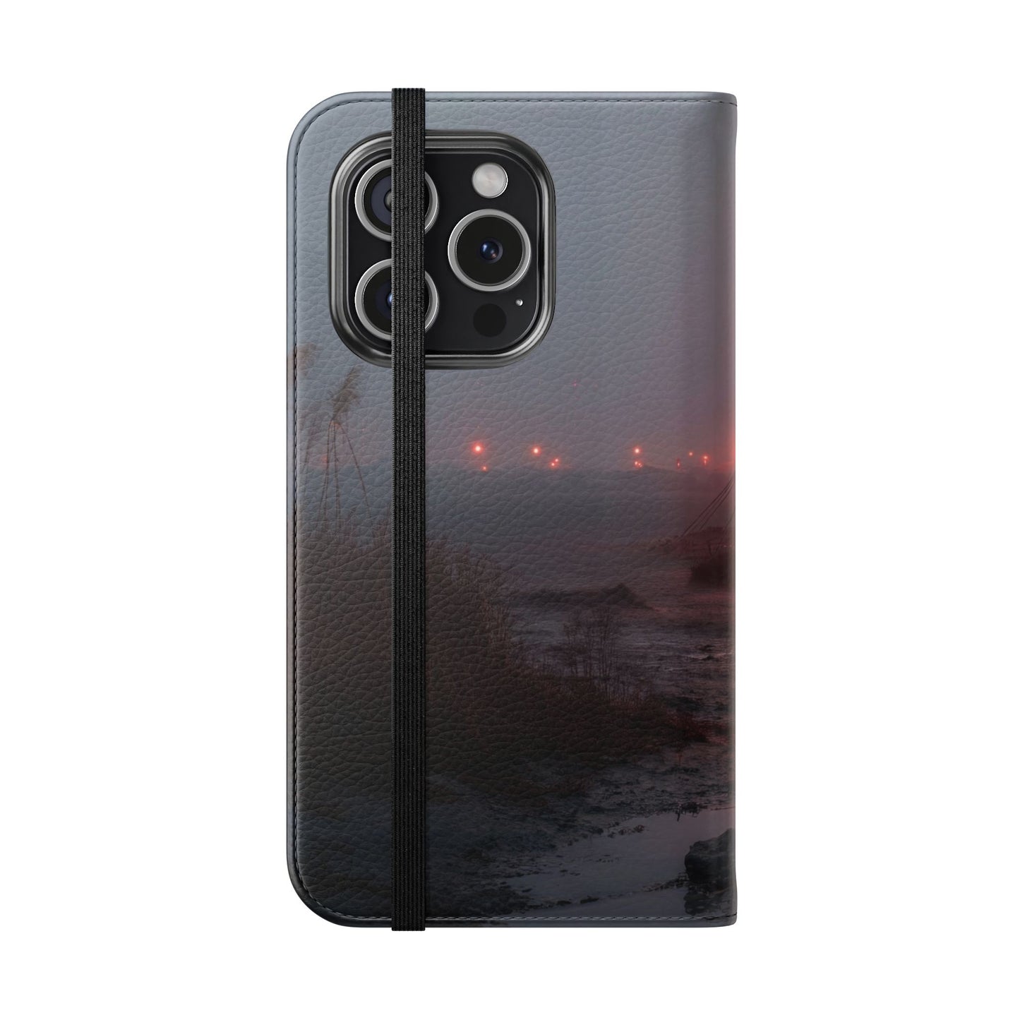Crimson Circus Tent Flip Cases – Misty Coastside Lantern Scene