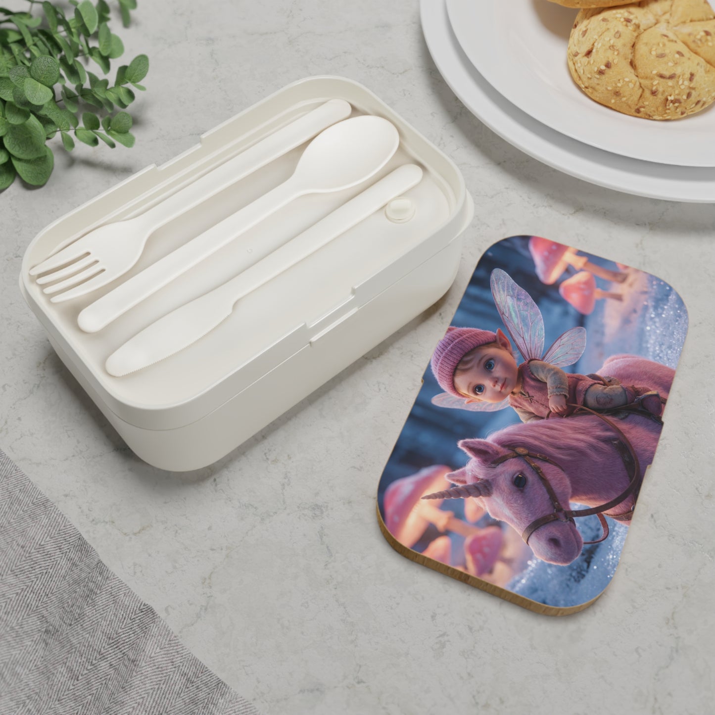 Pink Unicorn Fairy Rider Bento Box – Winter Enchanted Forest Lunch Kit