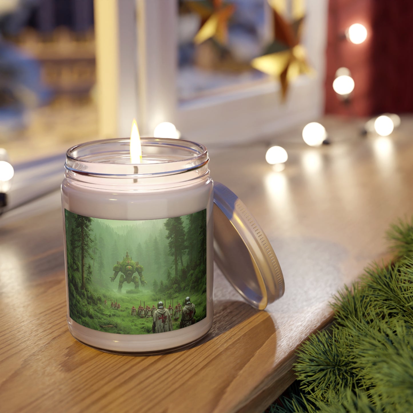 Moss-Covered War Machine Candle – Emerald Grove Encounter, 9oz