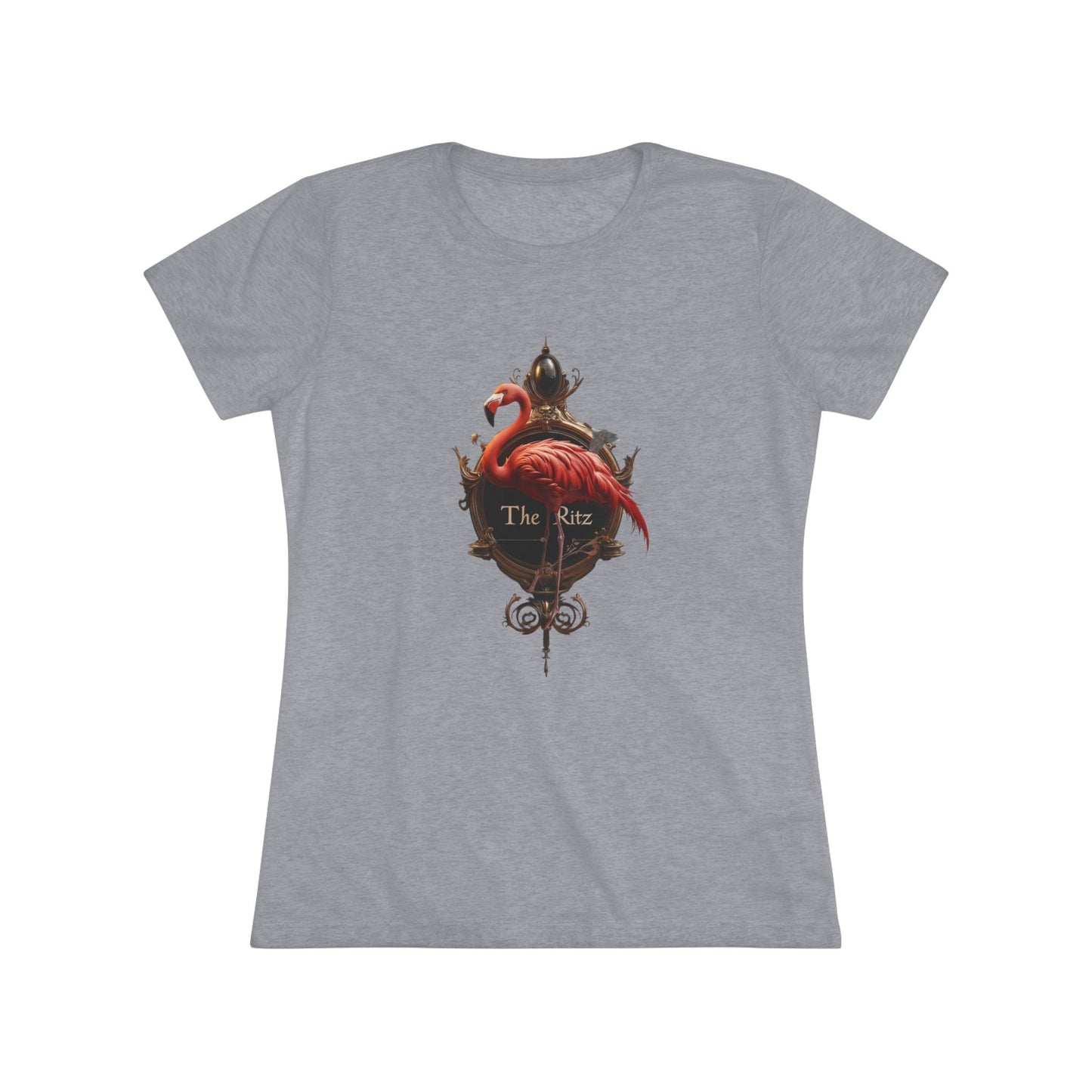 The Ritz Flamingo Women's Triblend Tee – Gilded Ornate Signage Design