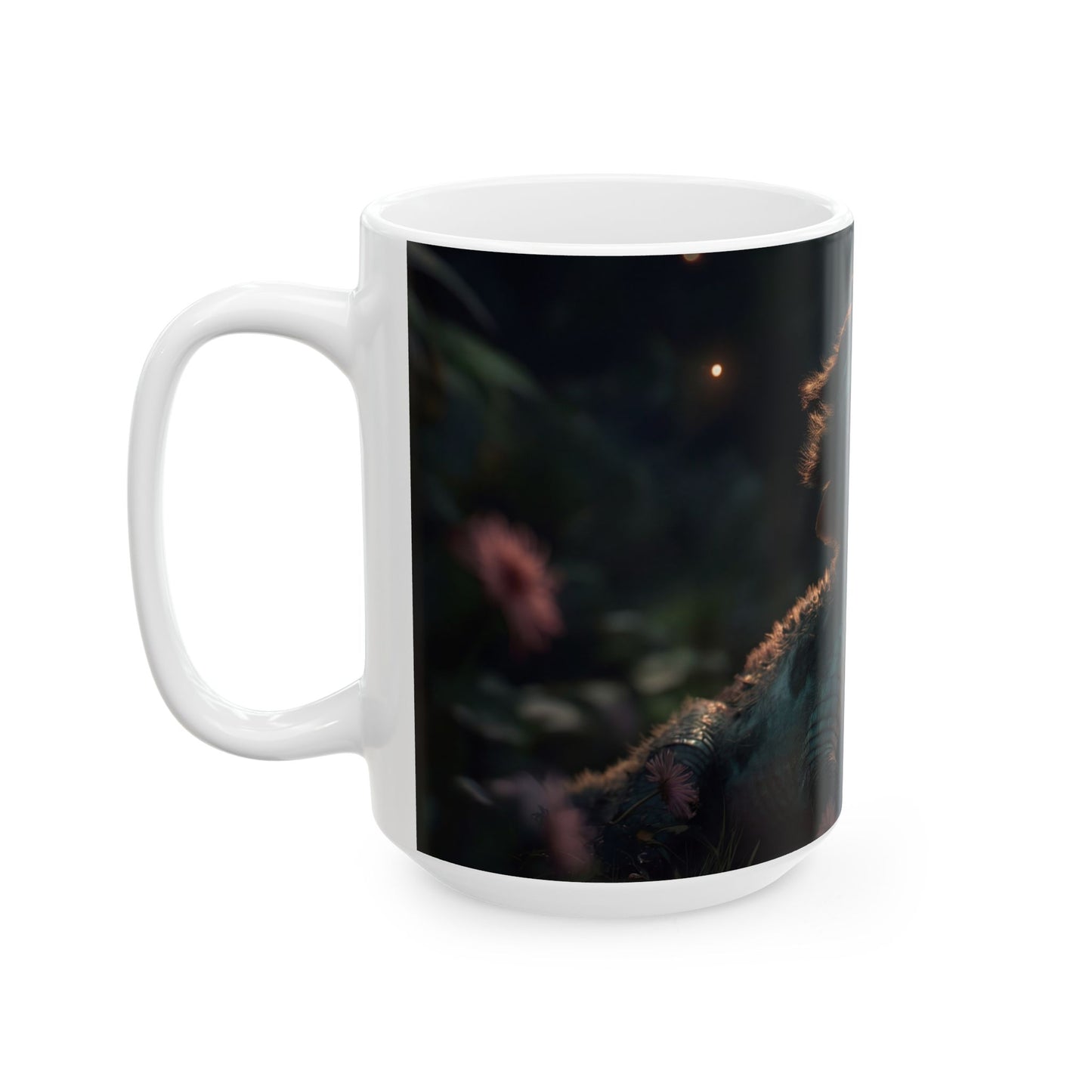 Gentle Crocodile with Butterfly Ceramic Mug – Twilight Meadow Whispers