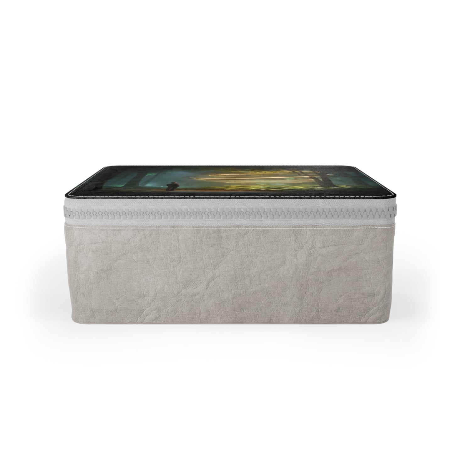 Spiral Portal Lunch Bag – Golden Light Rings in Misty Forest Scene