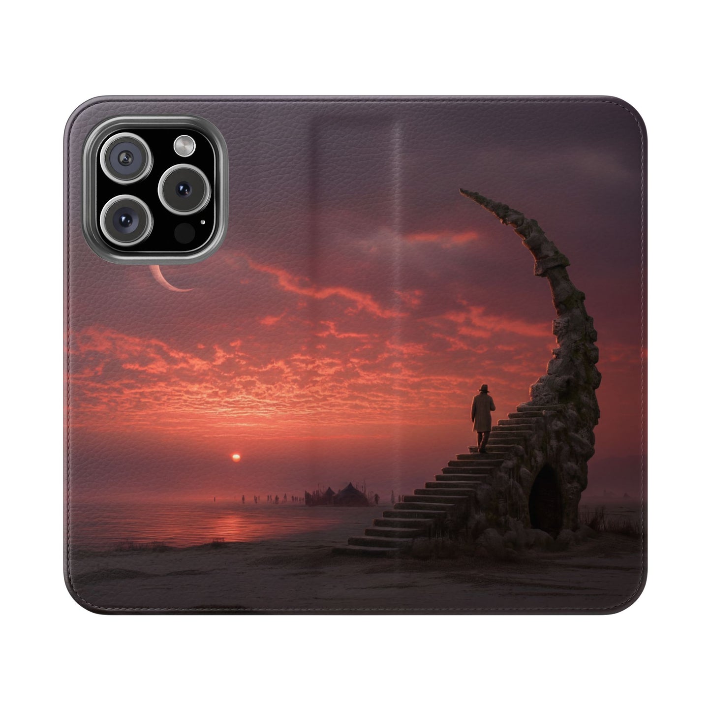 Twilight Sentinel Flip Cases – Moonlit Stairway to the Horizon