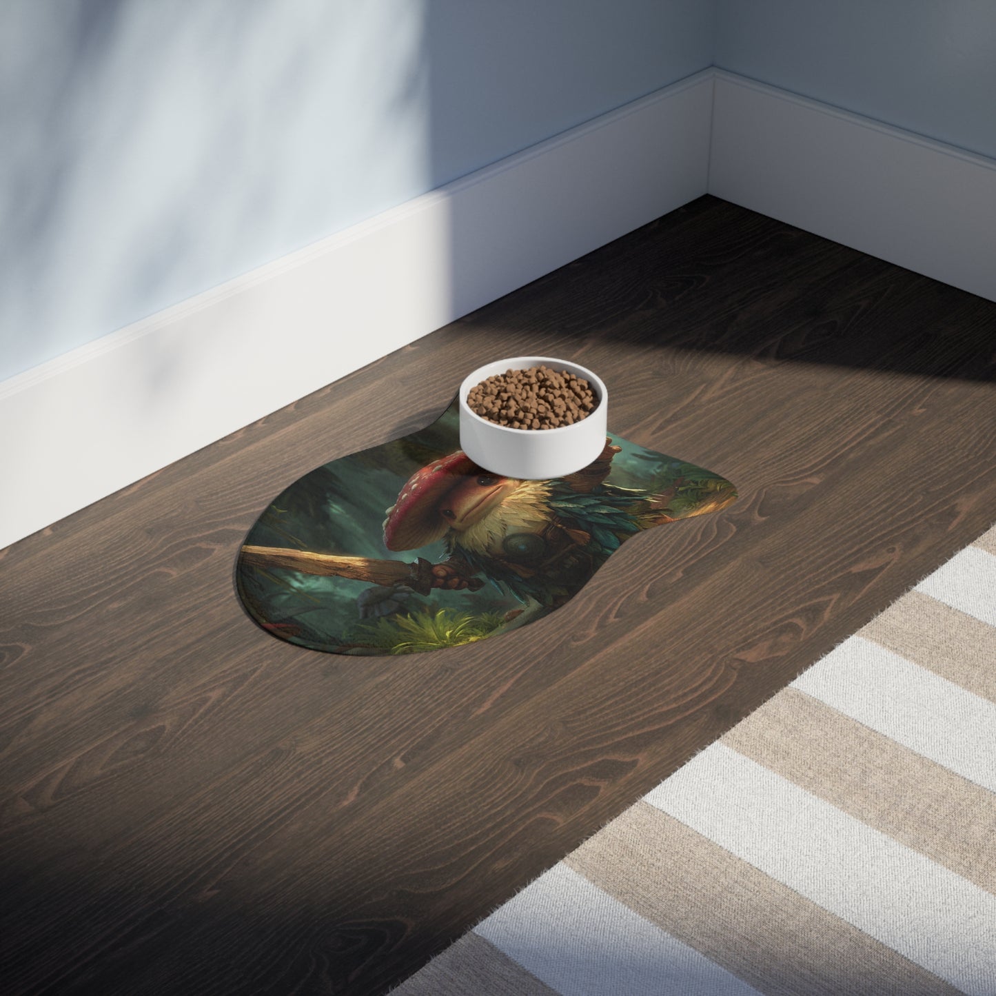 Toad Knight Pet Feeding Mats – Mushroom-Capped Guardian Sentinel
