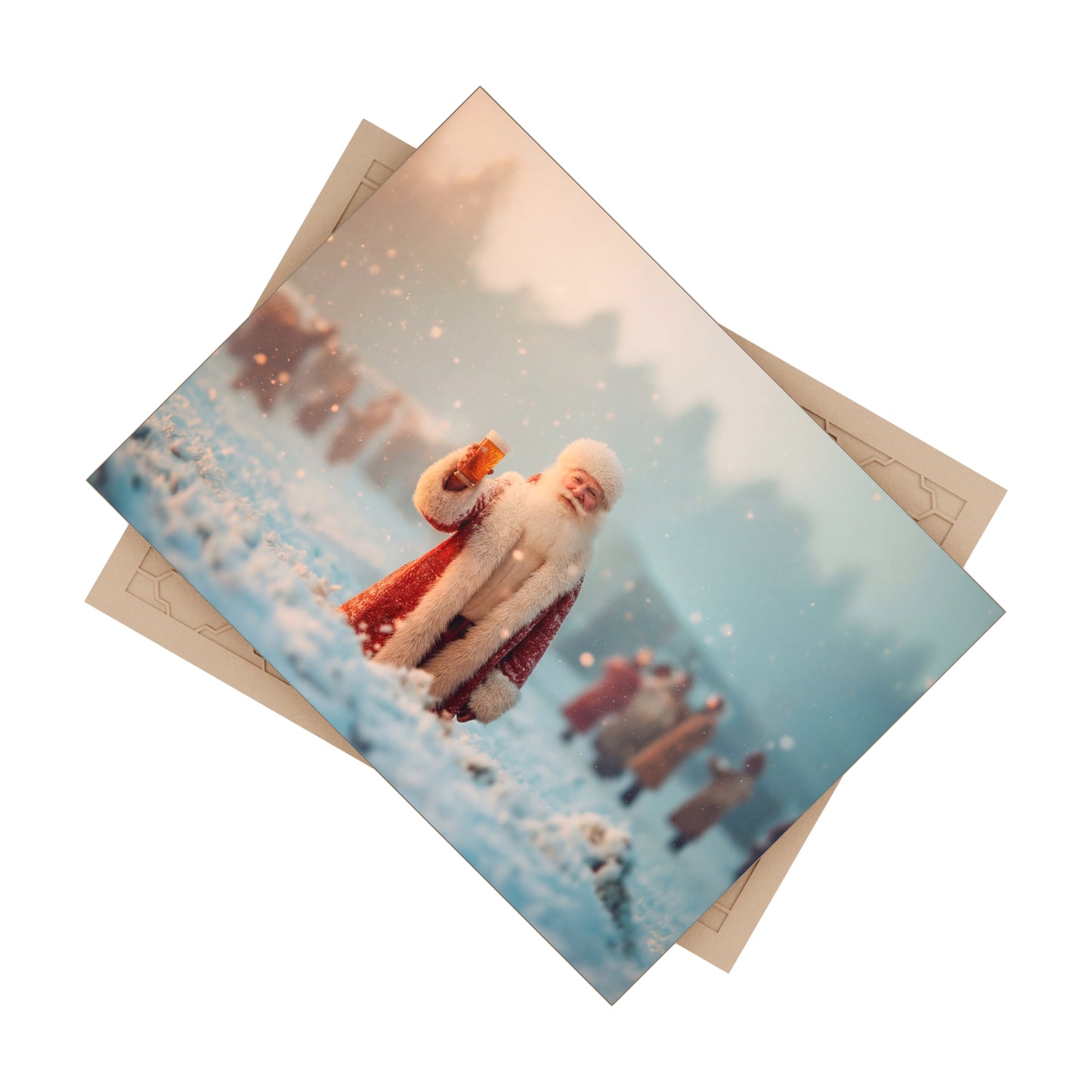 Santa in Snowy Field Ceramic Photo Tile – Toasting the Winter Solstice