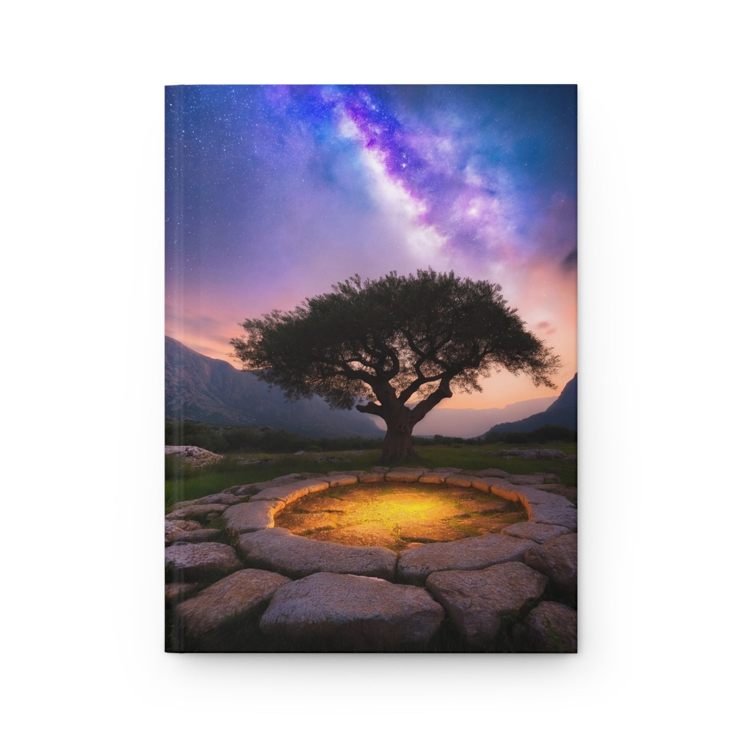 Milky Way Circle Tree Hardcover Journal Matte – Ancient Wisdom Under Starlight