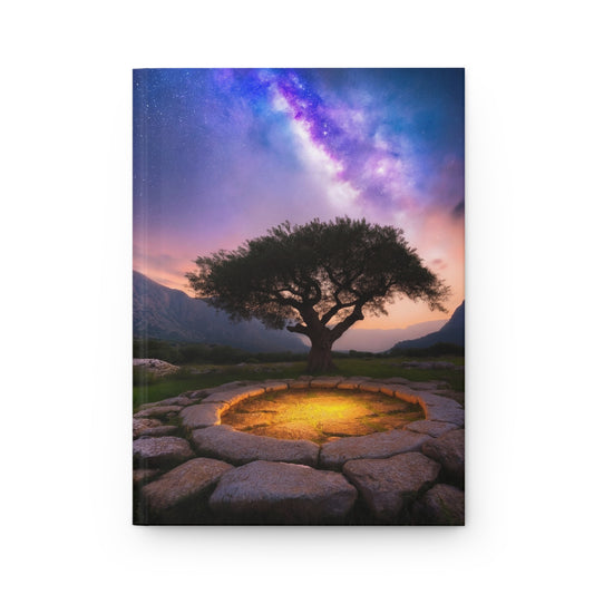 Milky Way Circle Tree Hardcover Journal Matte – Ancient Wisdom Under Starlight
