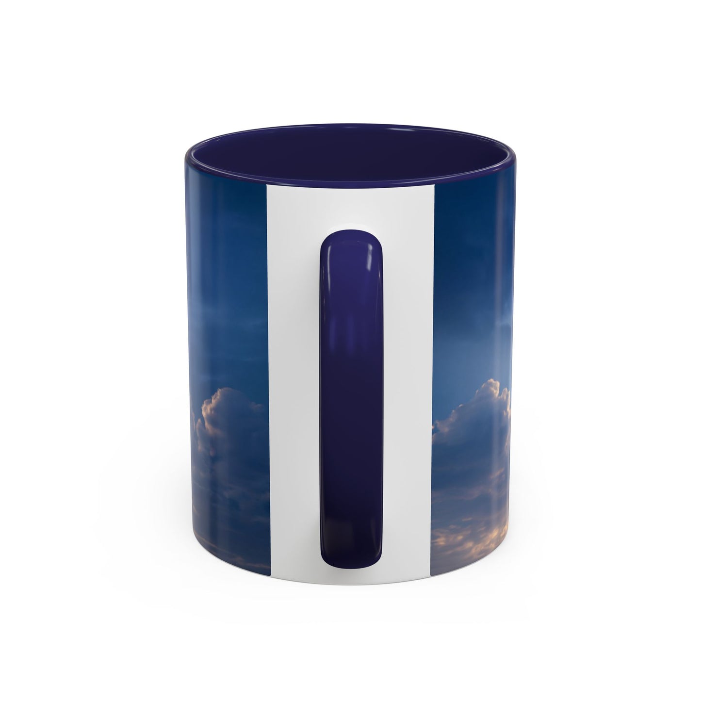 Skyborne Lighthouse Accent Coffee Mug (11, 15oz) – Floating Beacon at Dusk
